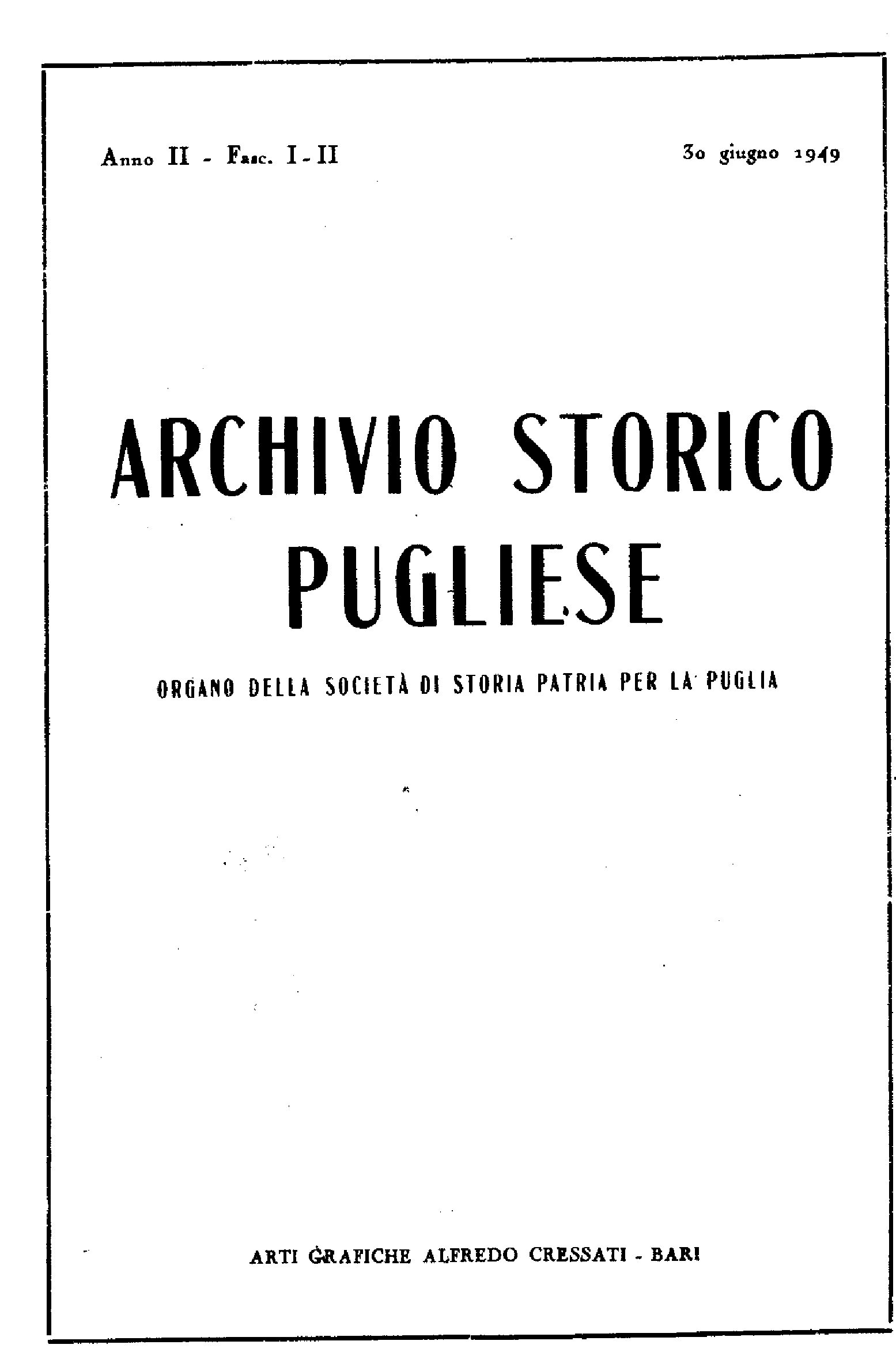 1949 Archivio Storico_Anno II_fasc. I e II