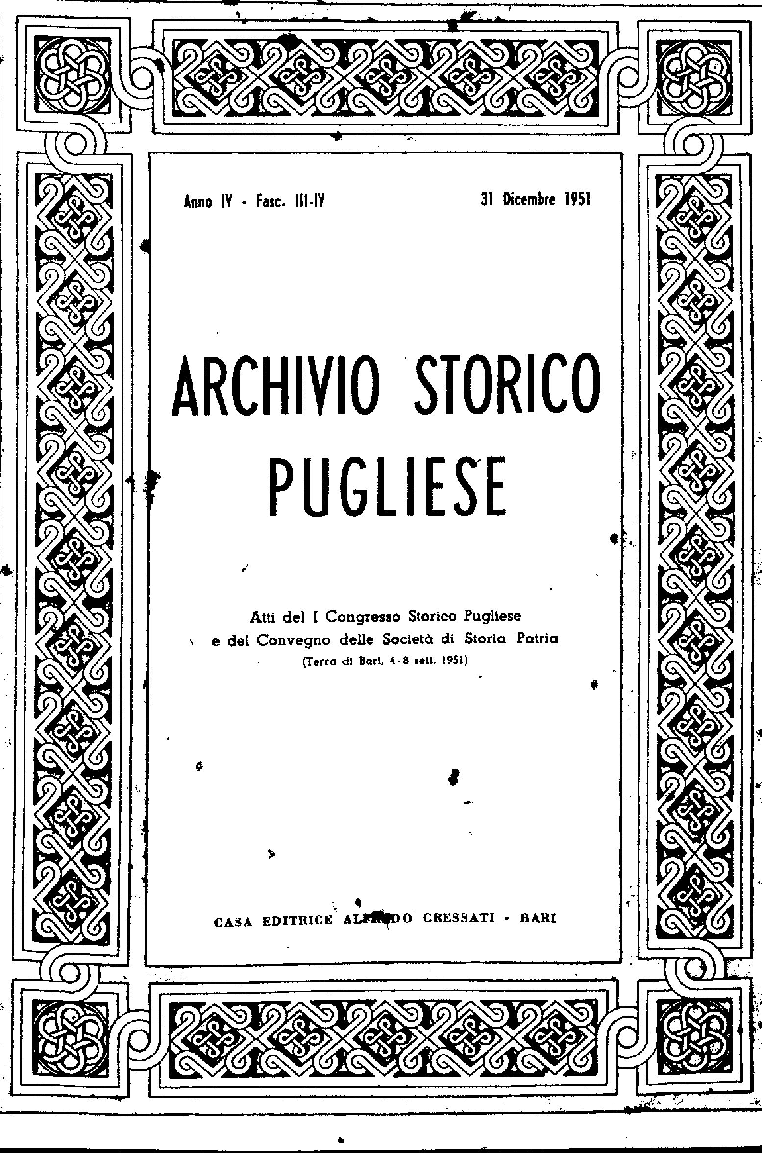 1951 Archivio Storico_Anno IV_fasc. III e IV