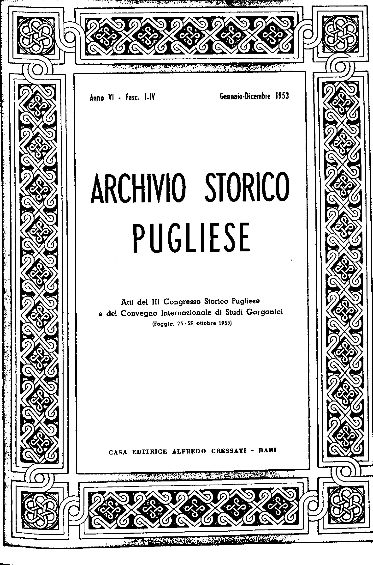 1953 Archivio Storico_Anno VI_fasc. I a IV