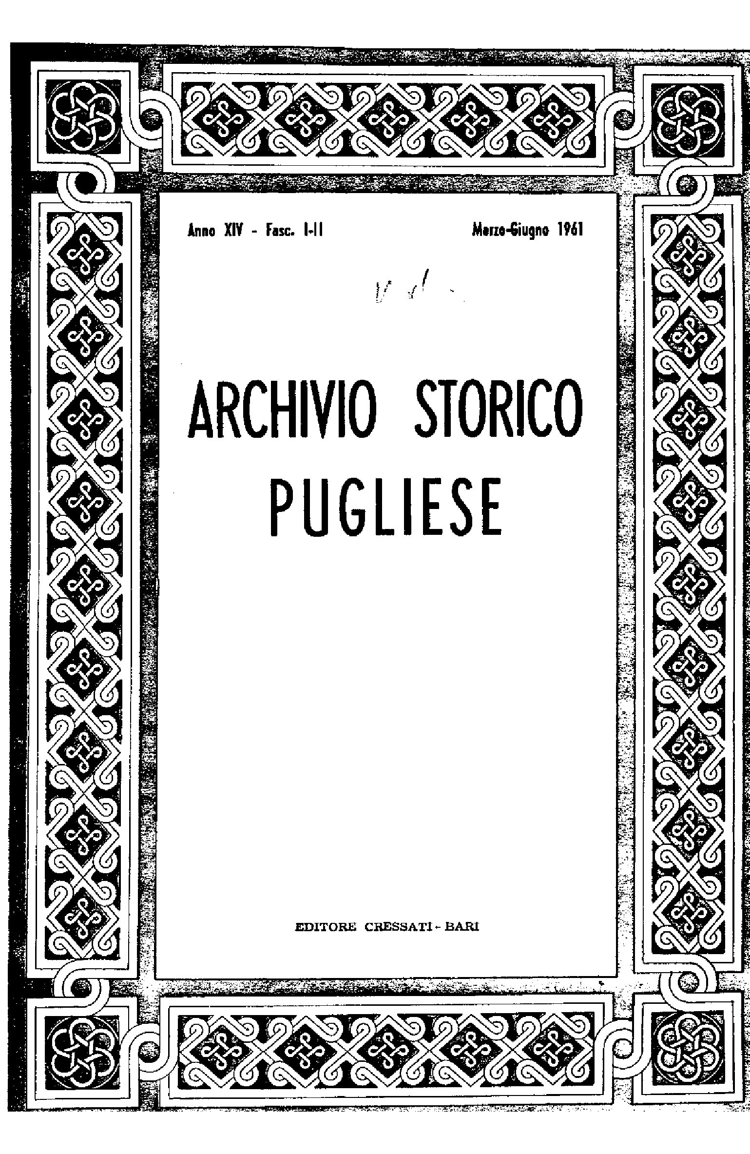 1961 Archivio Storico_Anno XIV_fasc. I e II