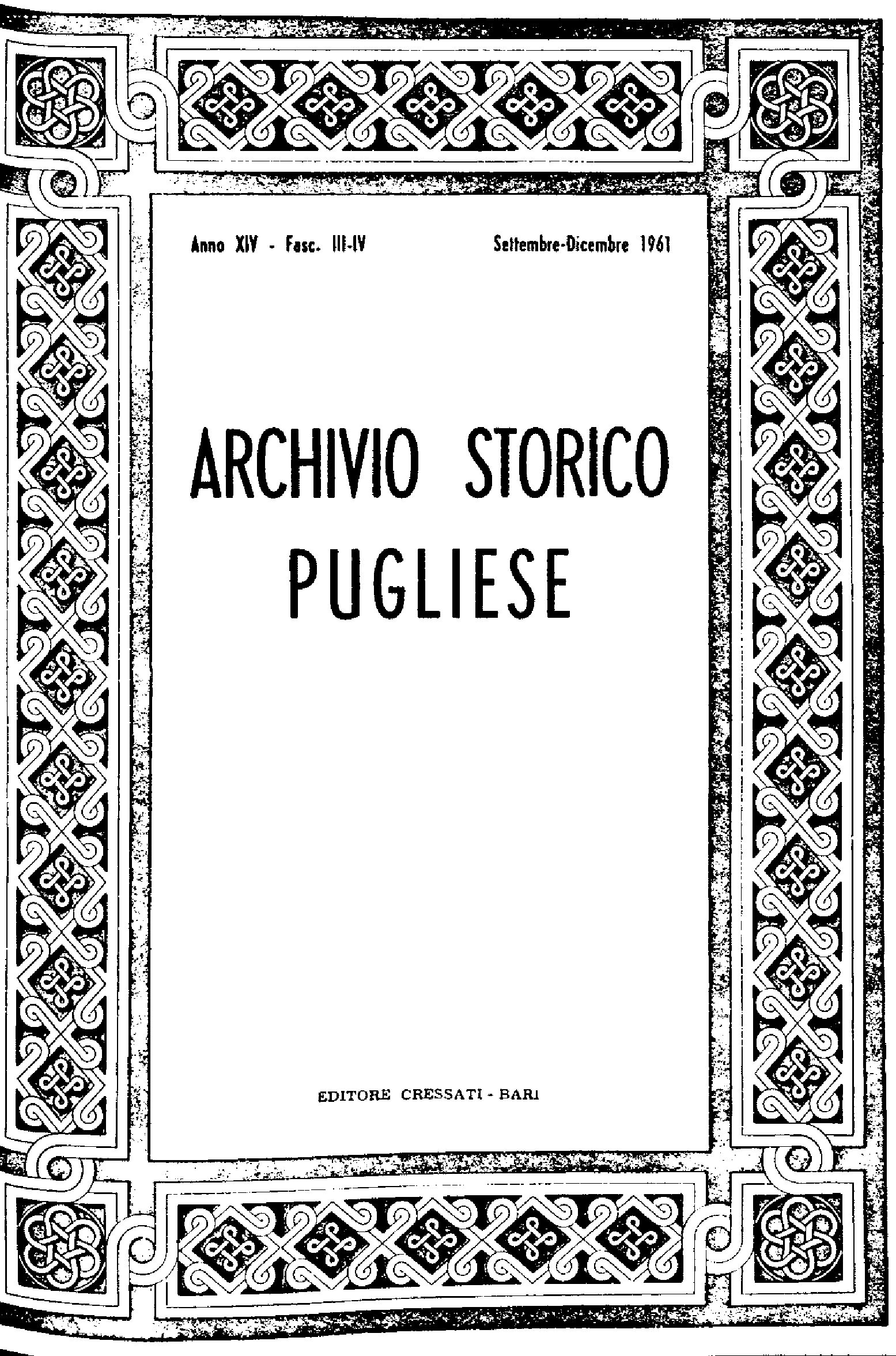 1961 Archivio Storico_Anno XIV_fasc. III e IV