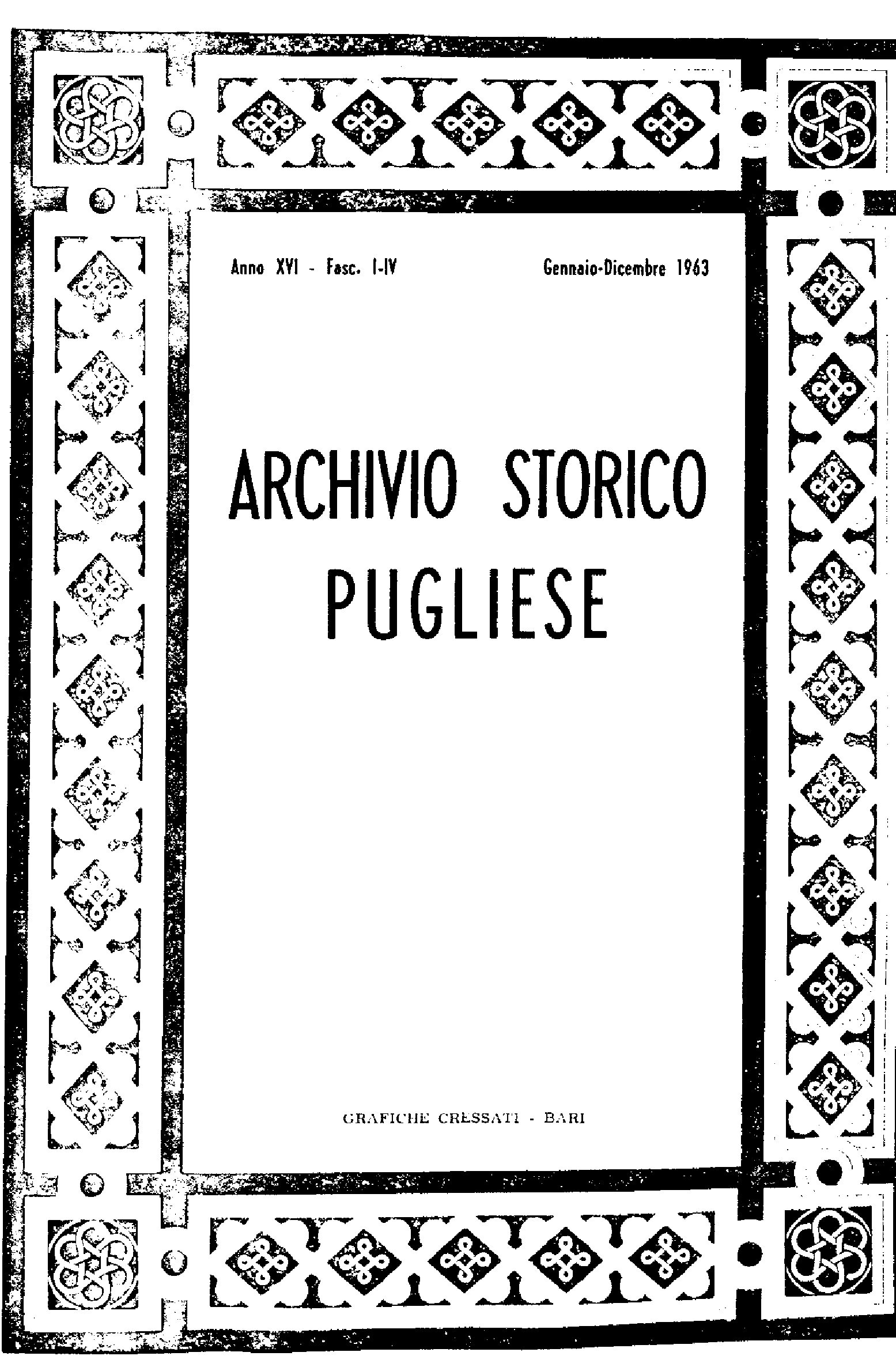 1963 Archivio Storico_Anno XVI_fasc. I a IV