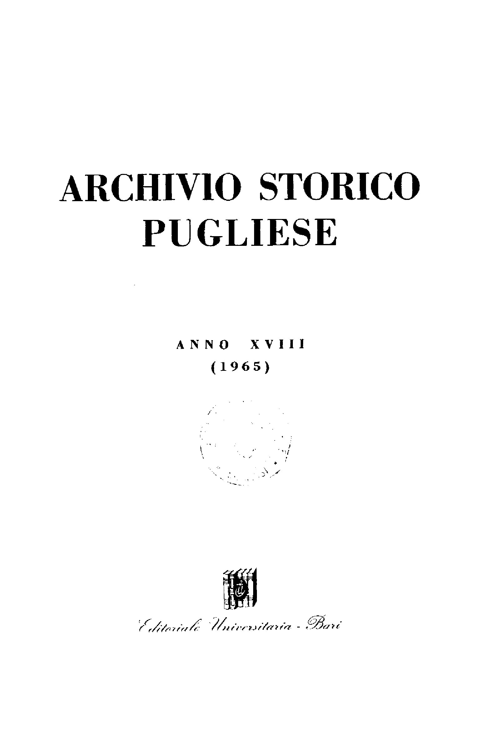 1965 Archivio Storico_Anno XVIII fasc. I a IV