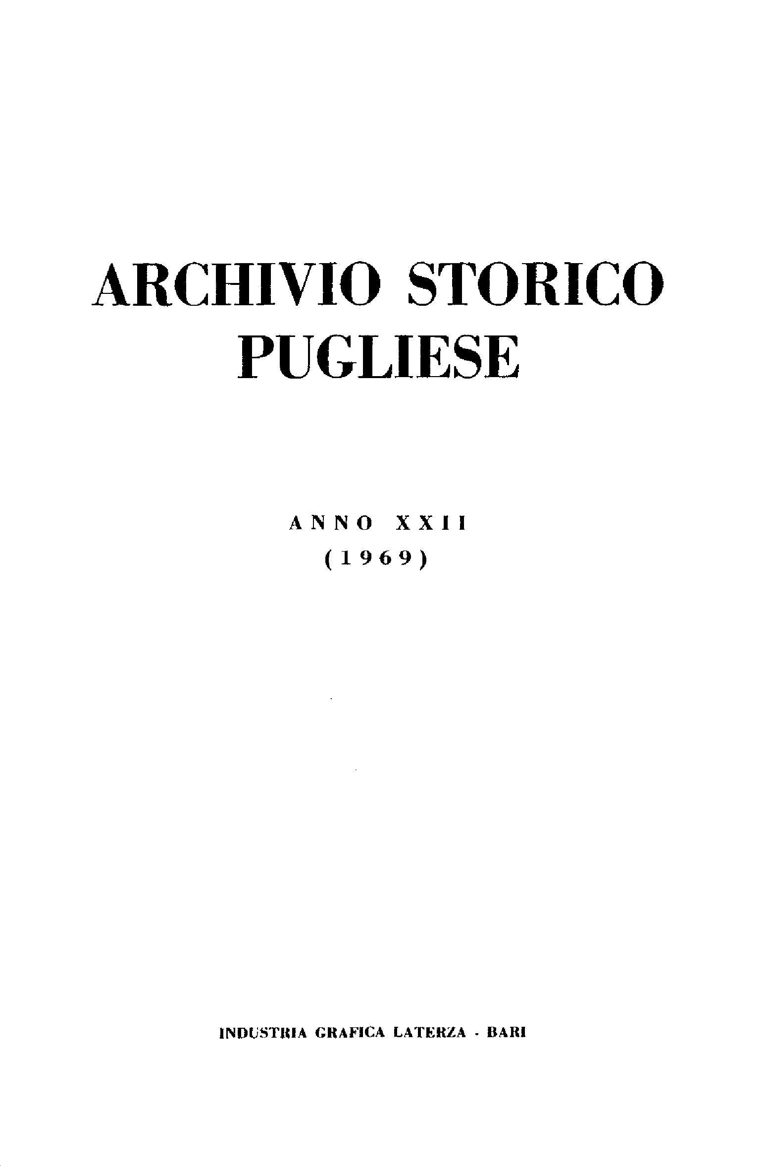 1969 Archivio Storico_Anno XXII_fasc. I a IV