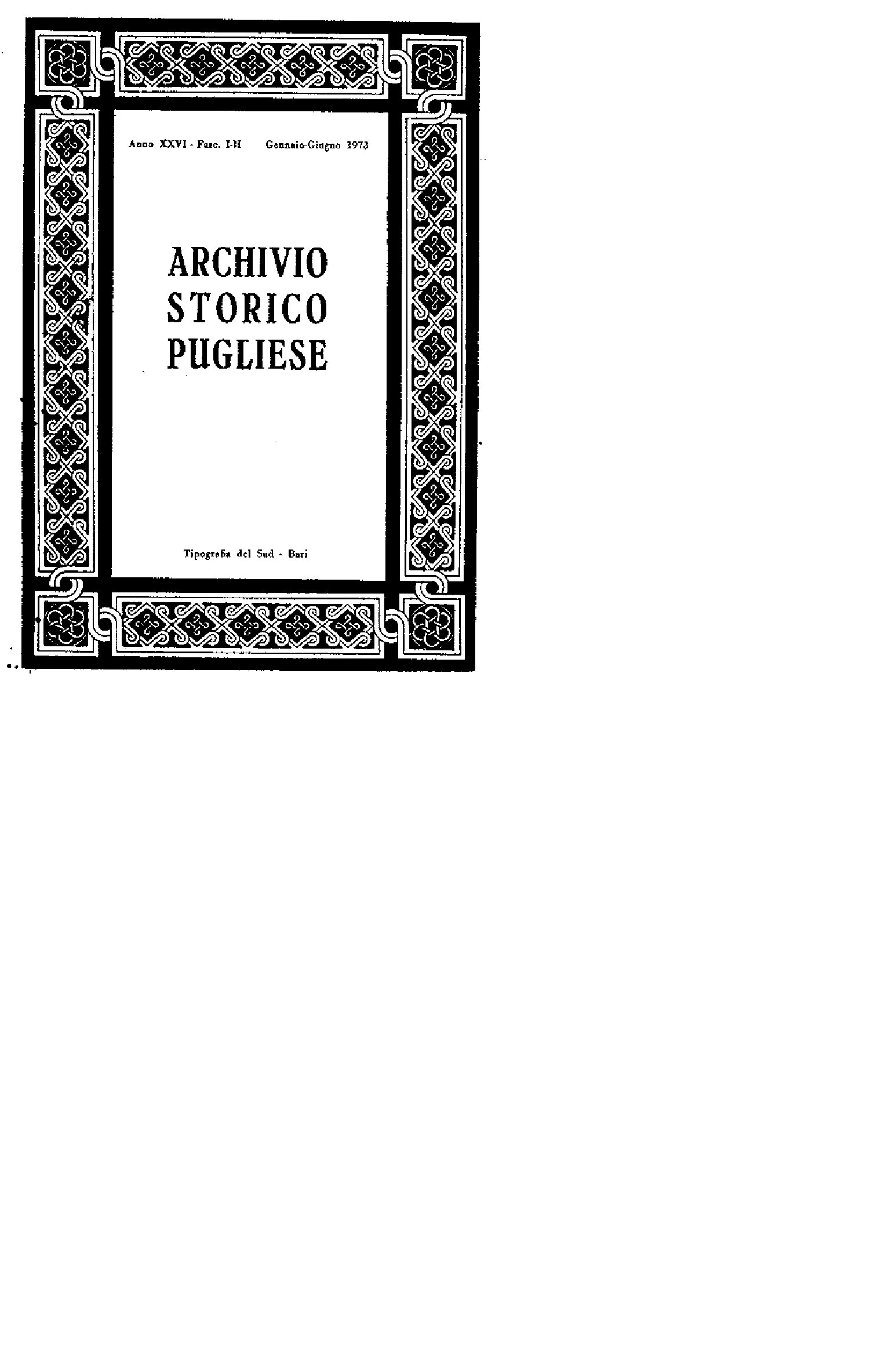 1973 Archivio Storico_Anno XXVI_fasc. I e II