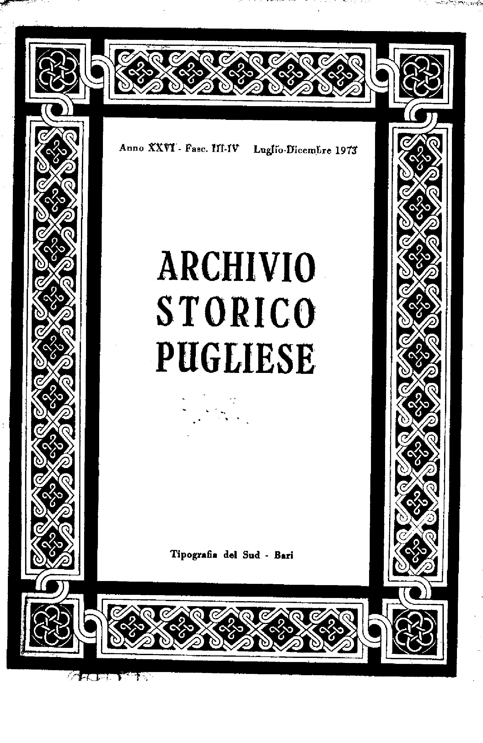 1973 Archivio Storico_Anno XXVI_fasc. III e IV