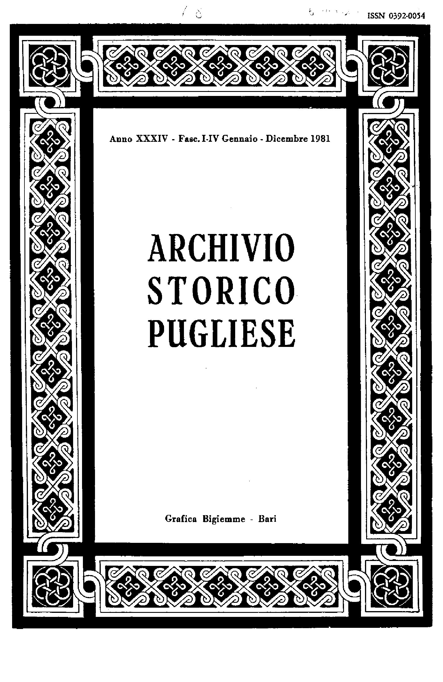 1981 Archivio Storico_Anno XXXIV_fasc. I a IV