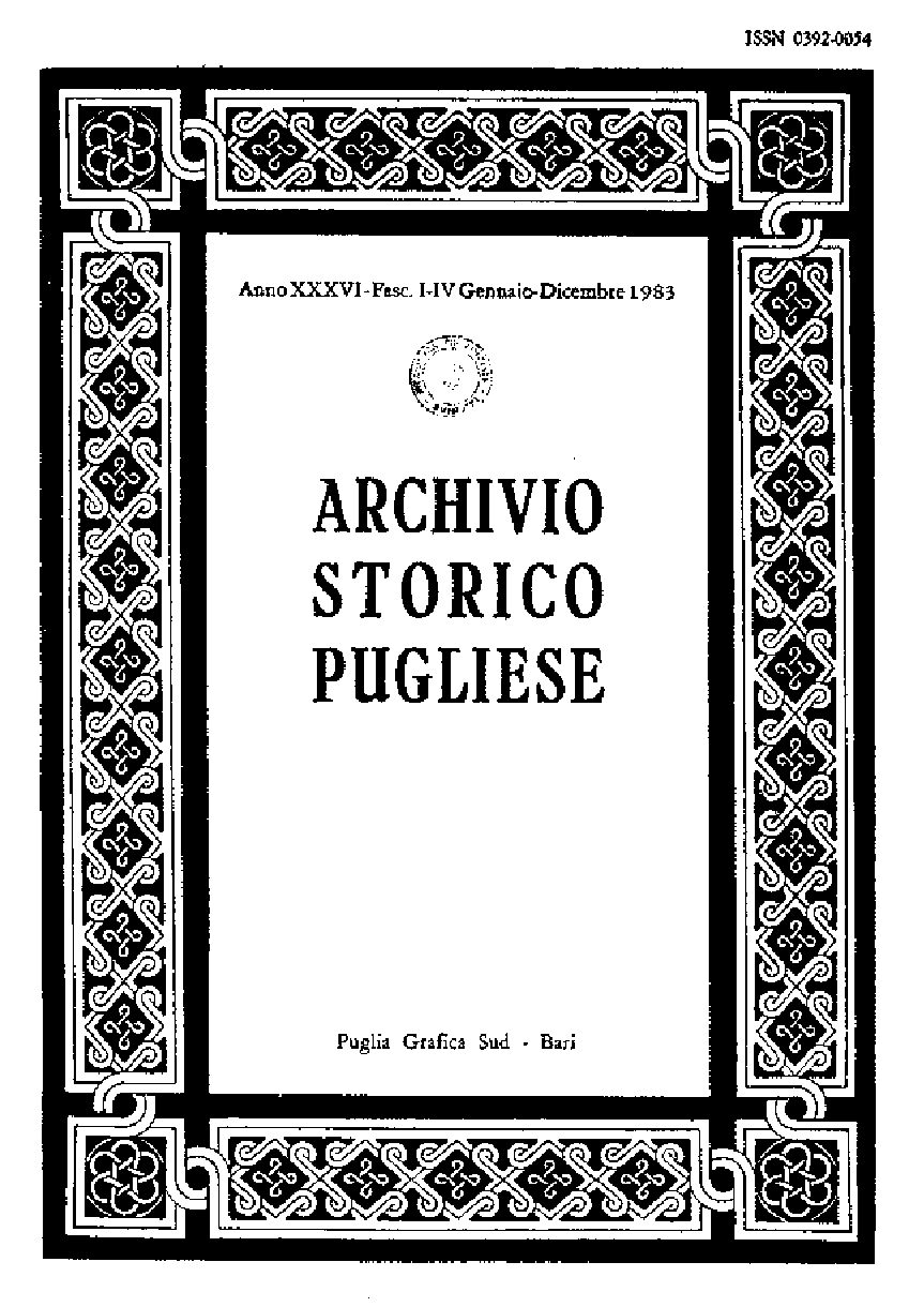 1983 Archivio Storico_Anno XXXVI_fasc. I a IV