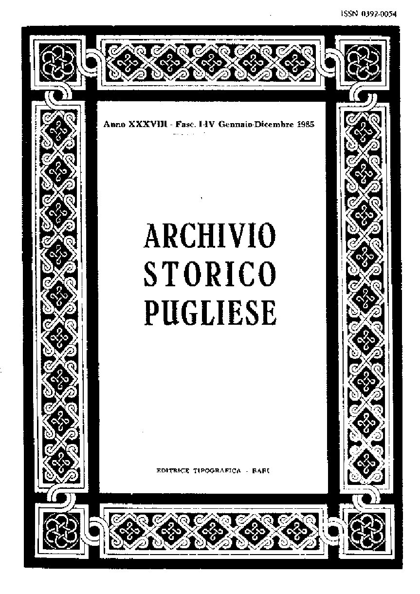 1985 Archivio Storico_Anno XXXVIII_fasc. I a IV