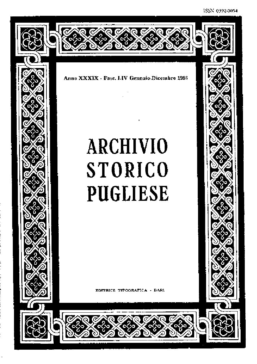 1986 Archivio Storico_Anno XXXIX_fasc. I a IV