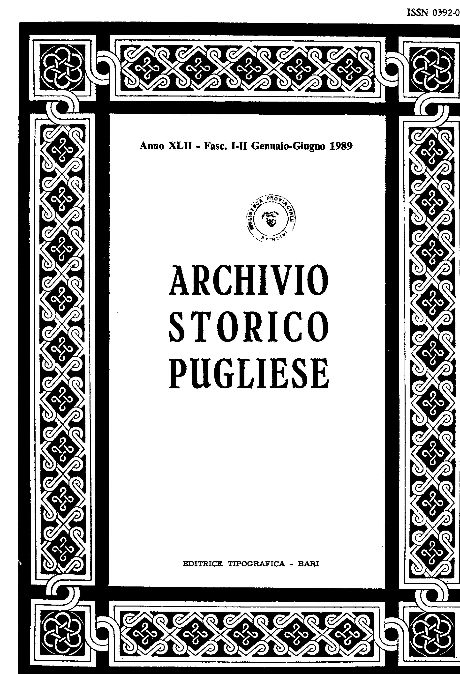 1989 Archivio Storico_Anno XLII_fasc. I e II