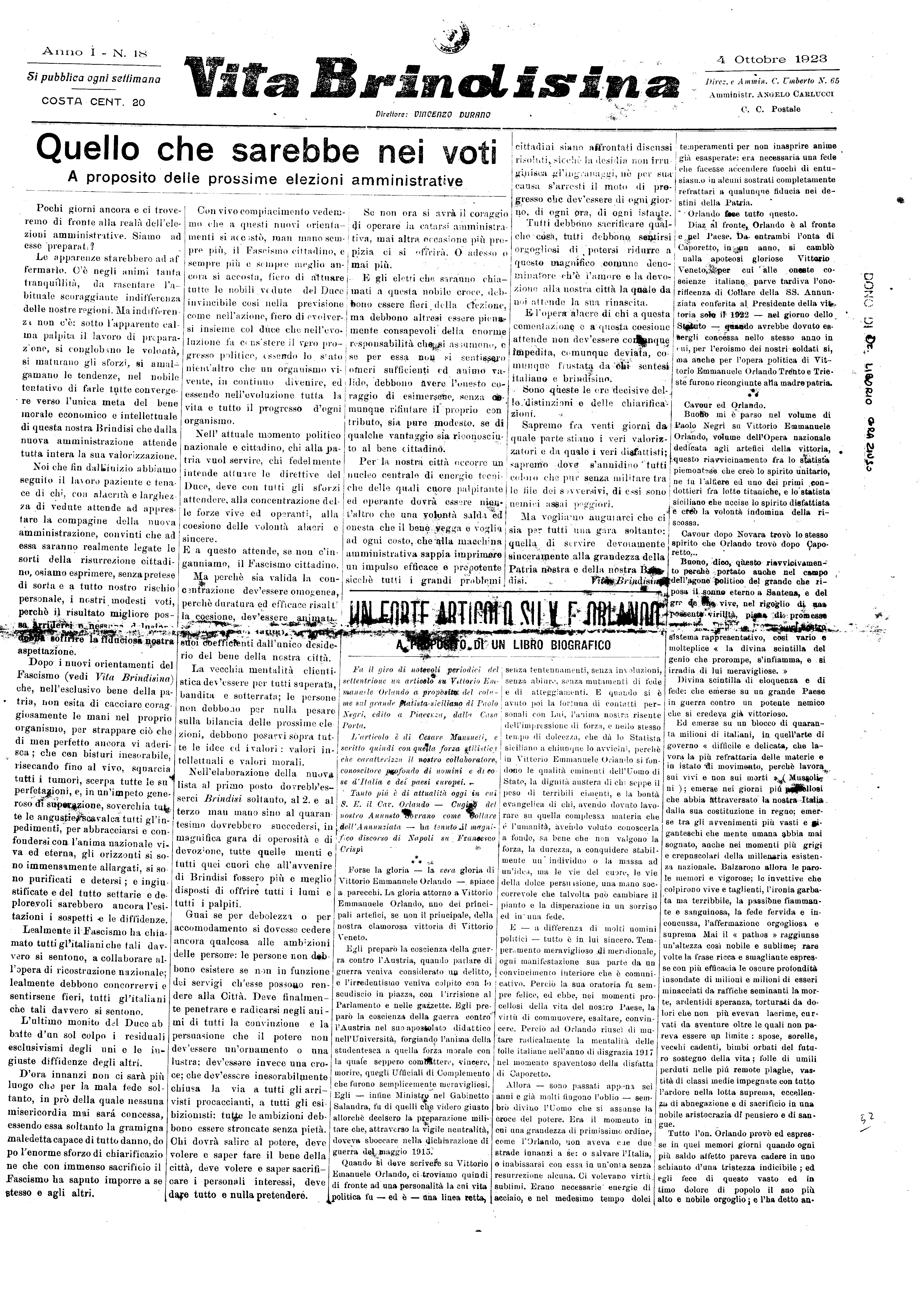 A. 01, n. 18 (04 Ott. 1923)