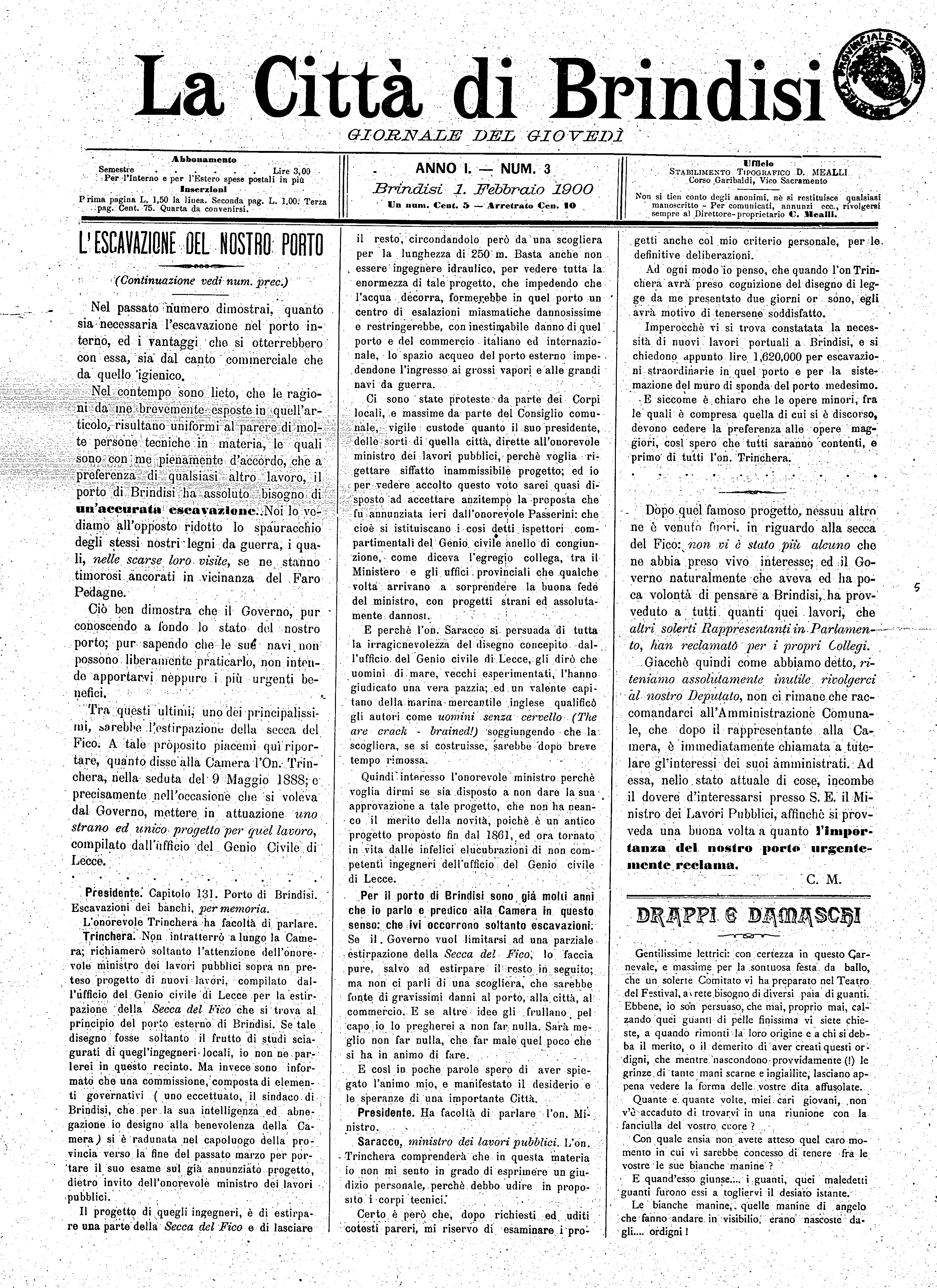 A. 1, n. 03 (01 Febb. 1900)