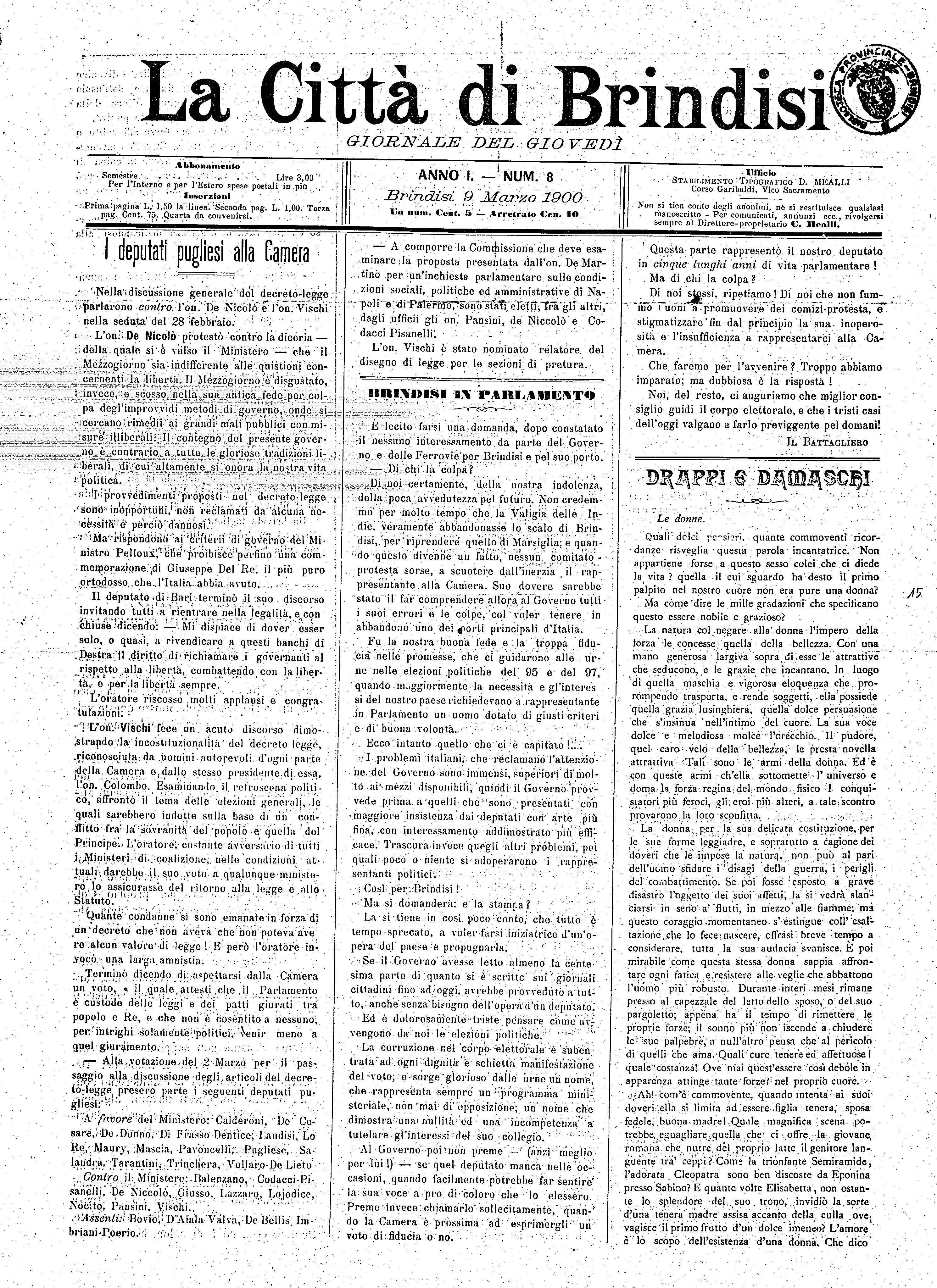 A. 1, n. 08 (09 Mar. 1900)