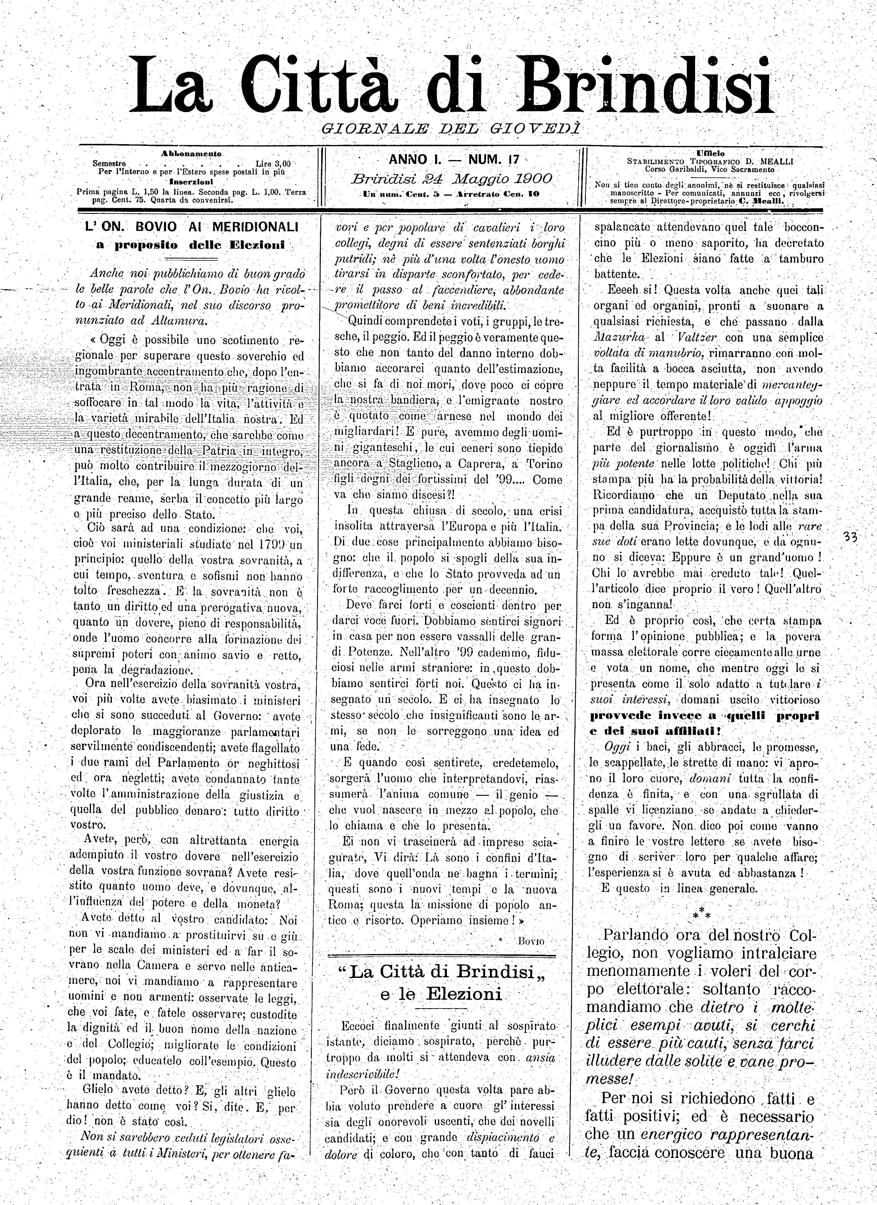 A. 1, n. 17 (24 Magg. 1900)