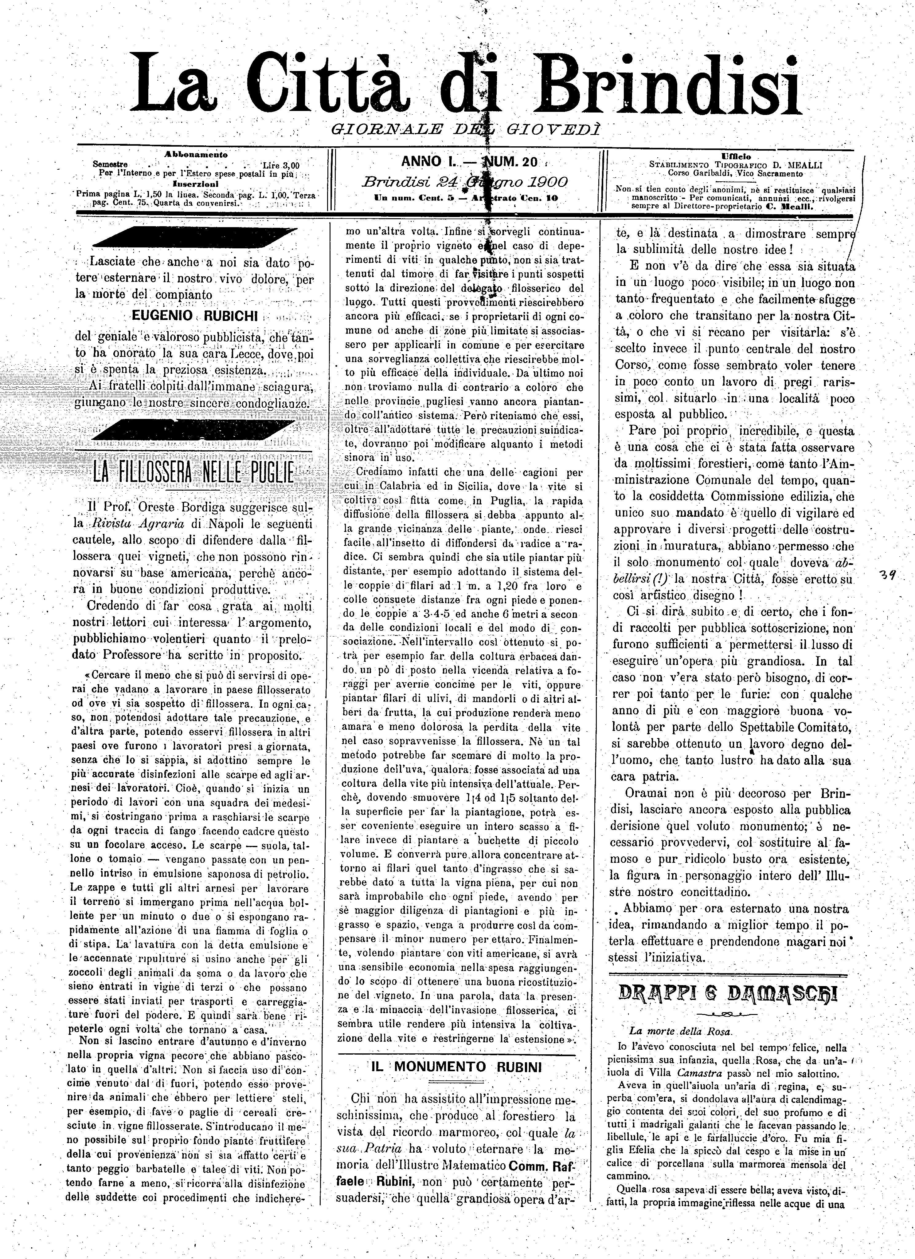 A. 1, n. 20 (24 Giu. 1900)
