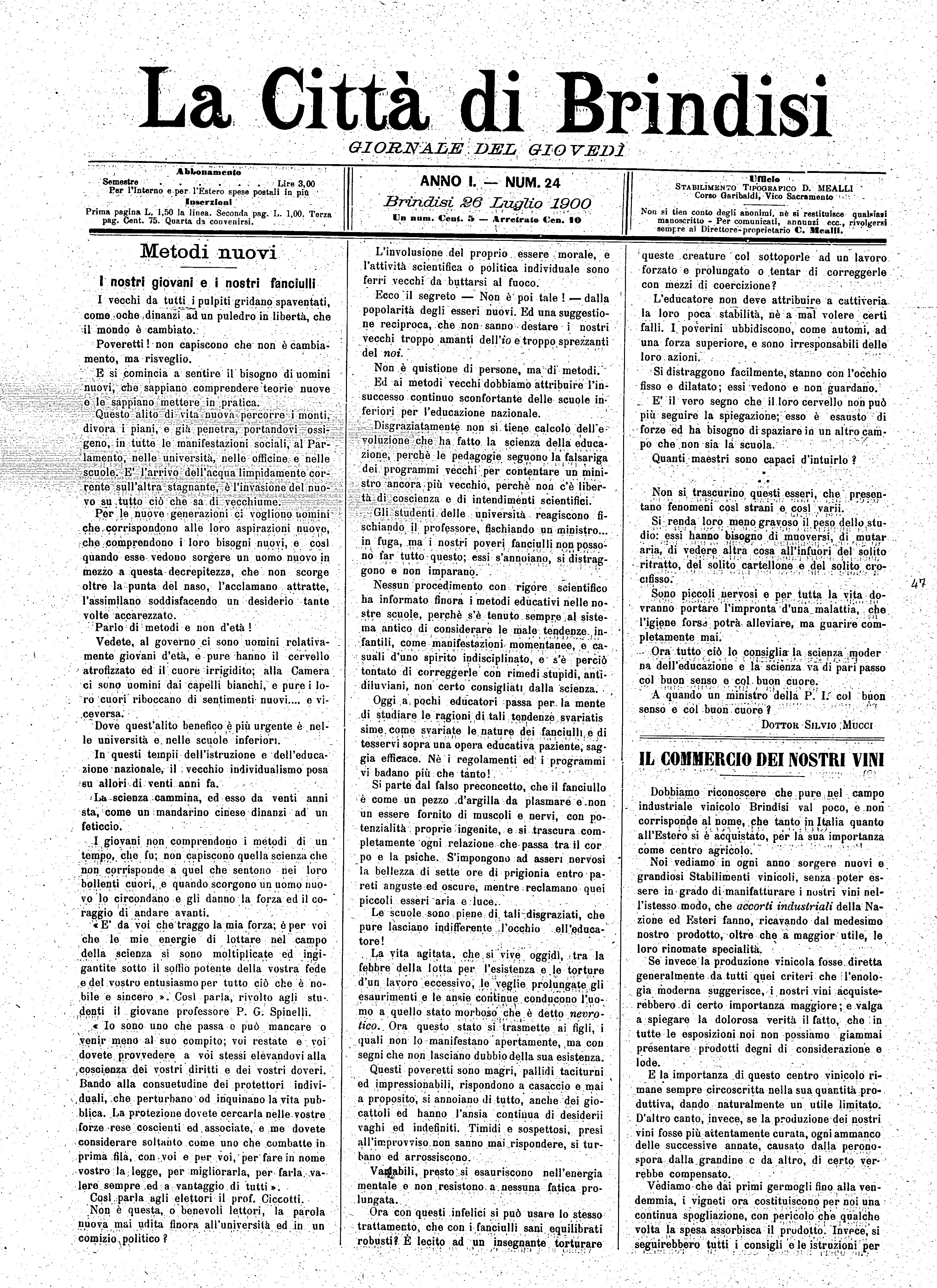 A. 1, n. 24 (26 Lug. 1900)