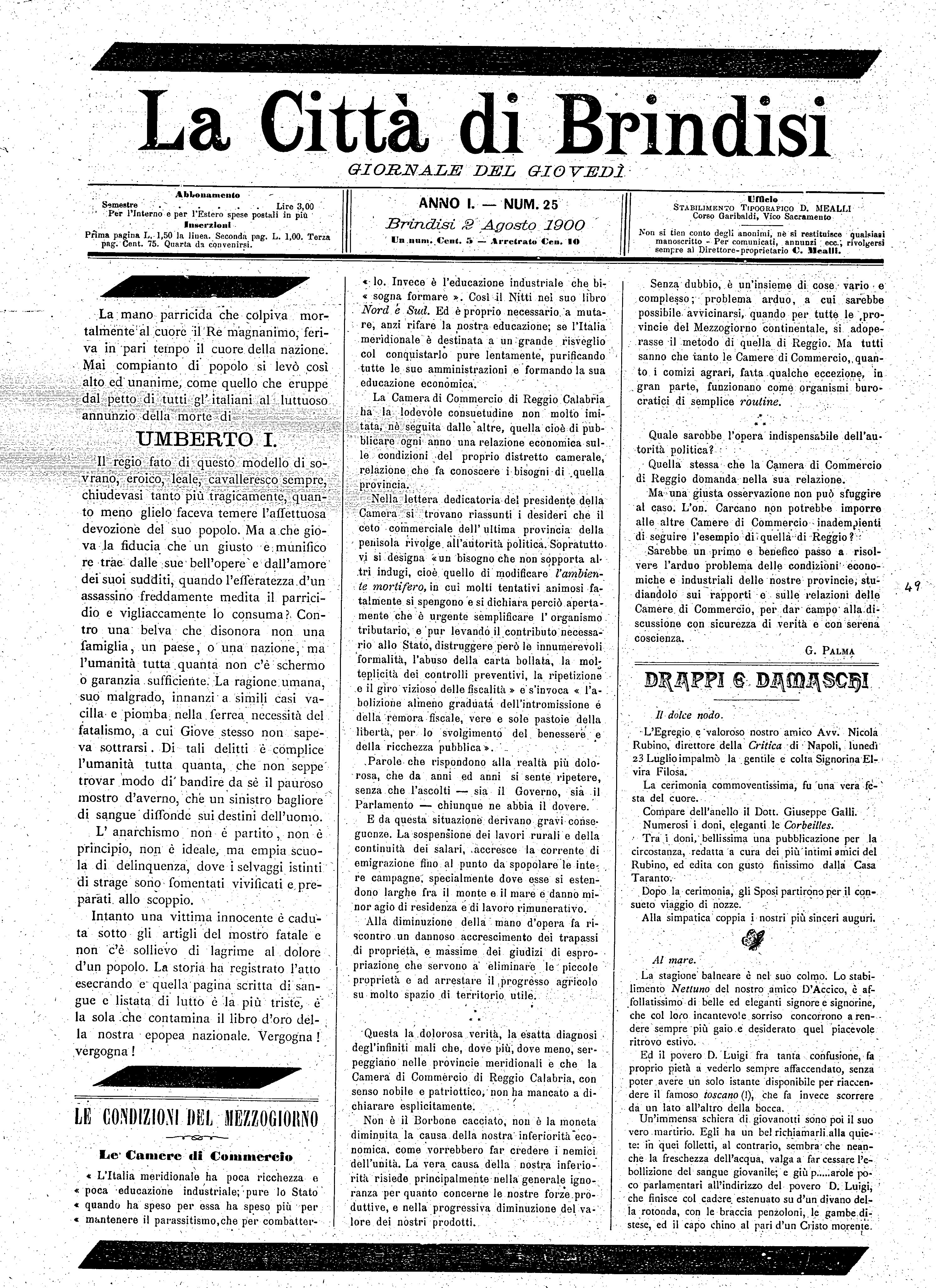 A. 1, n. 25 (02 Ago. 1900)