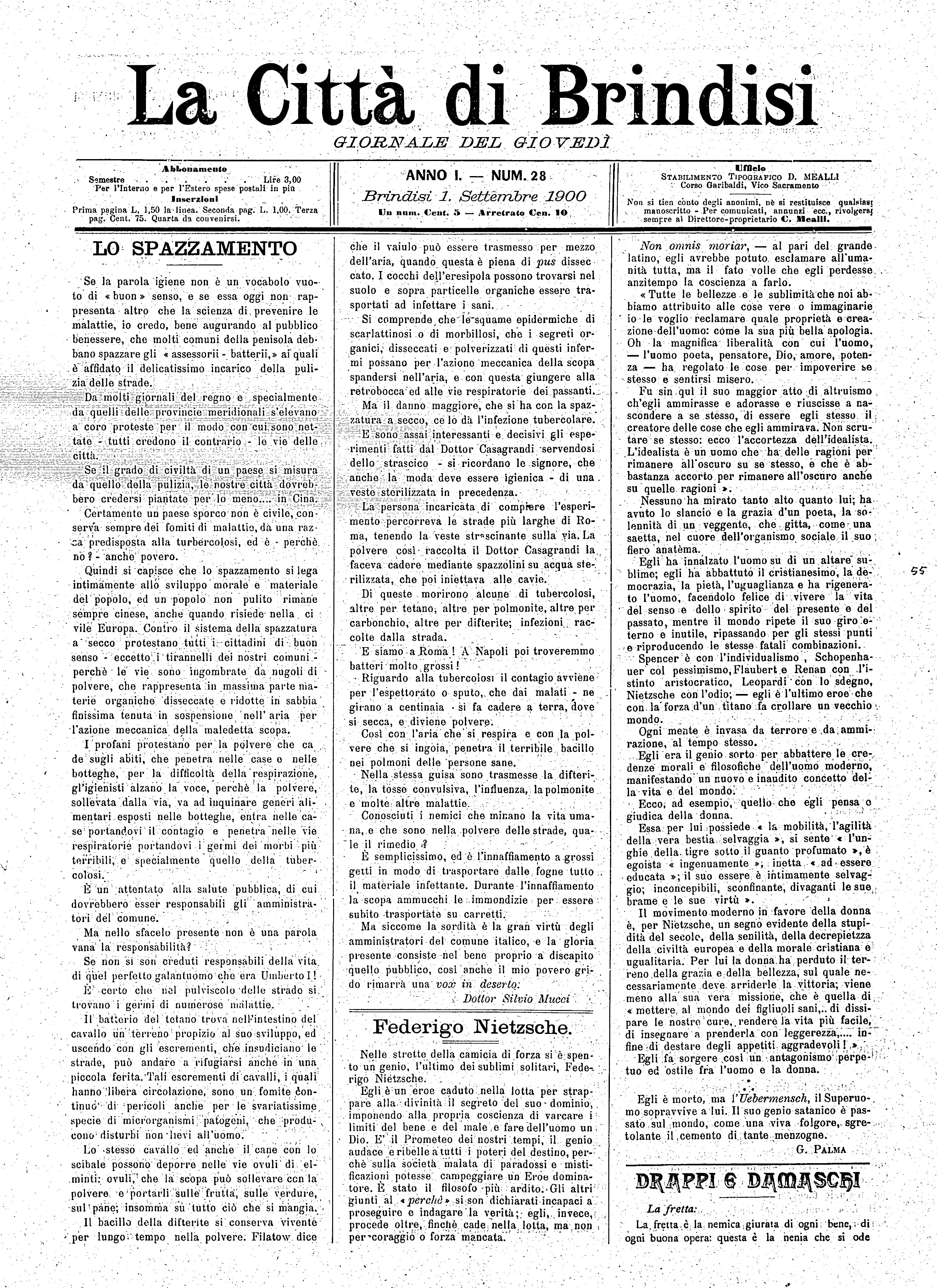A. 1, n. 28 (01 Sett. 1900)