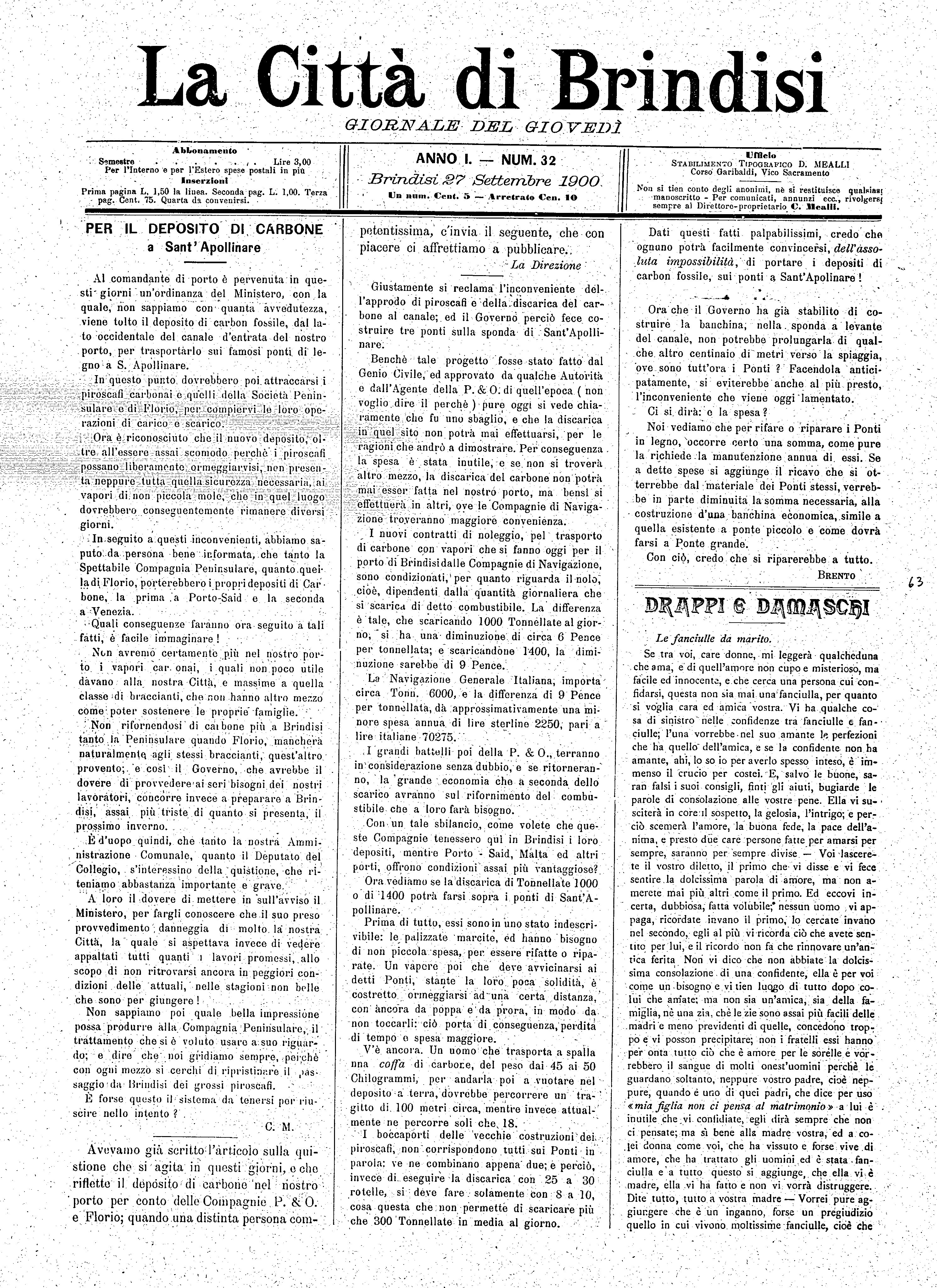 A. 1, n. 32 (27 Sett. 1900)