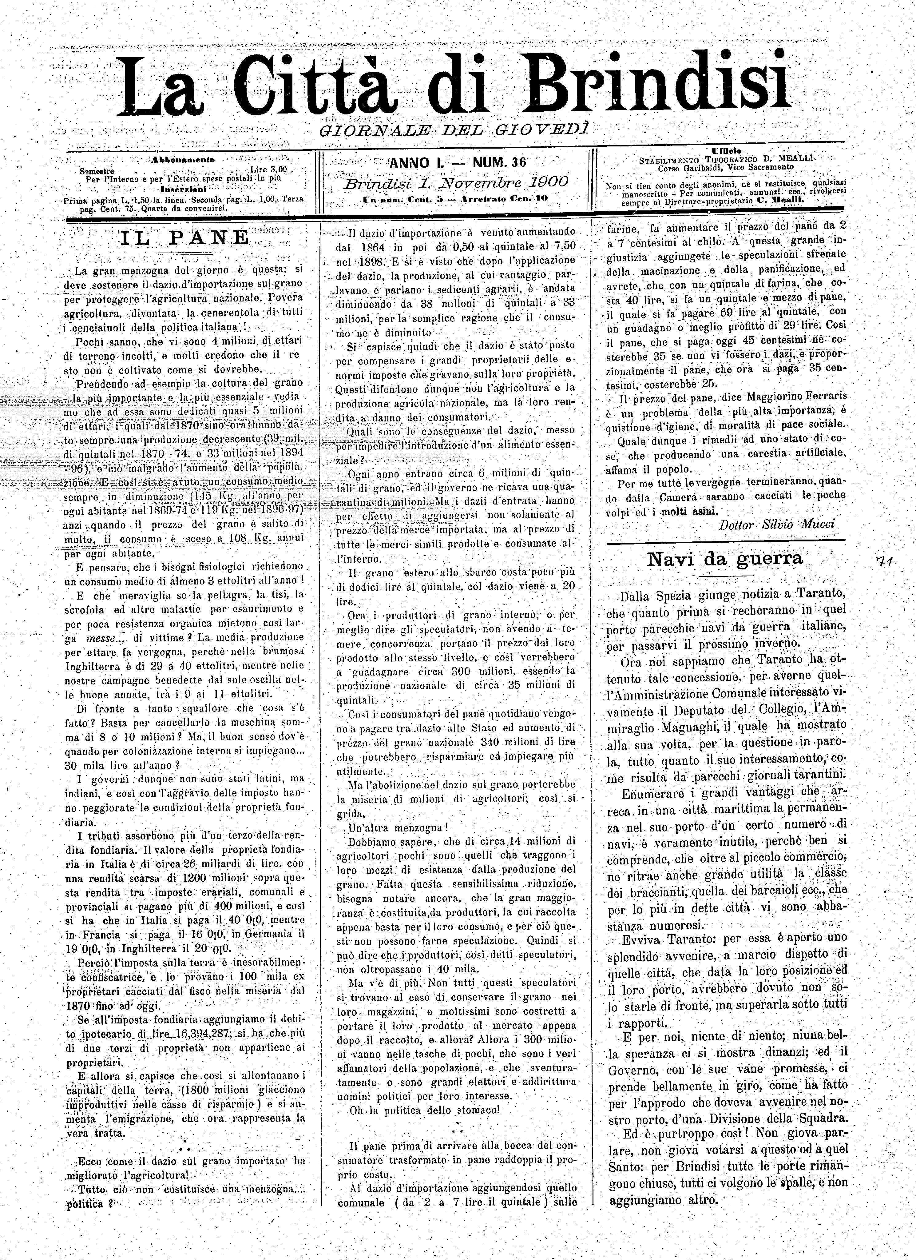 A. 1, n. 36 (01 Nov. 1900)