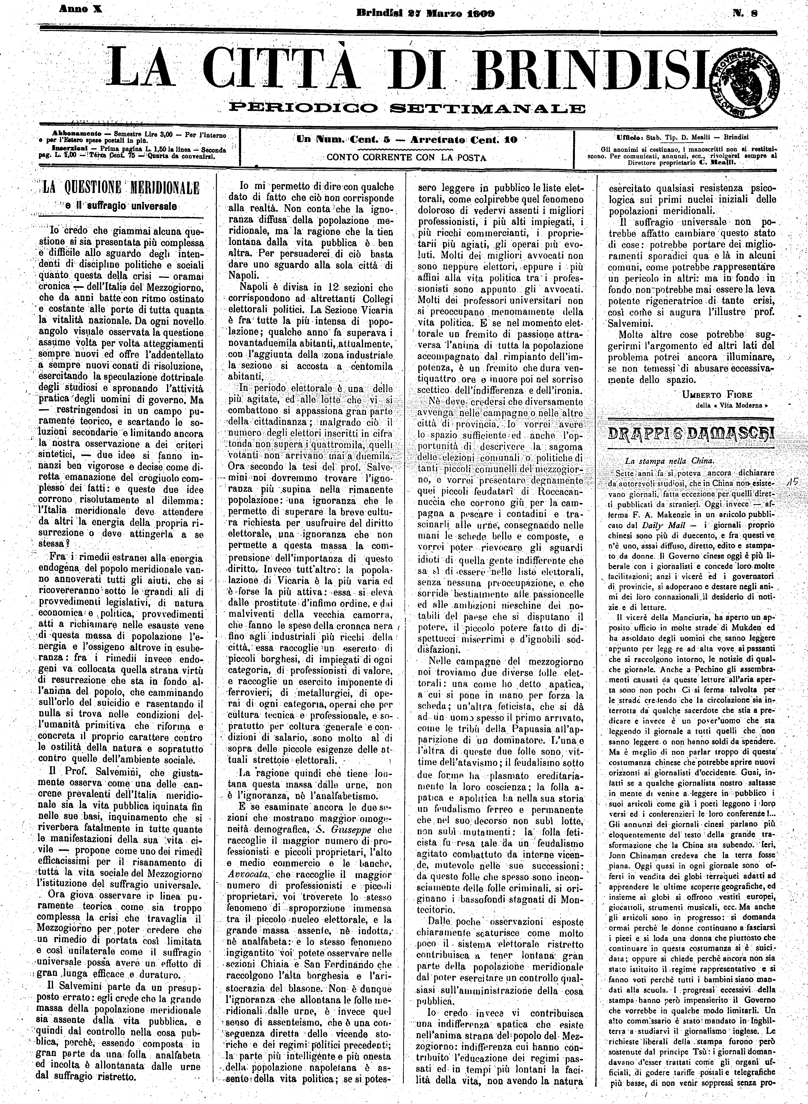 A. 10, n. 08 (27 Mar. 1909)
