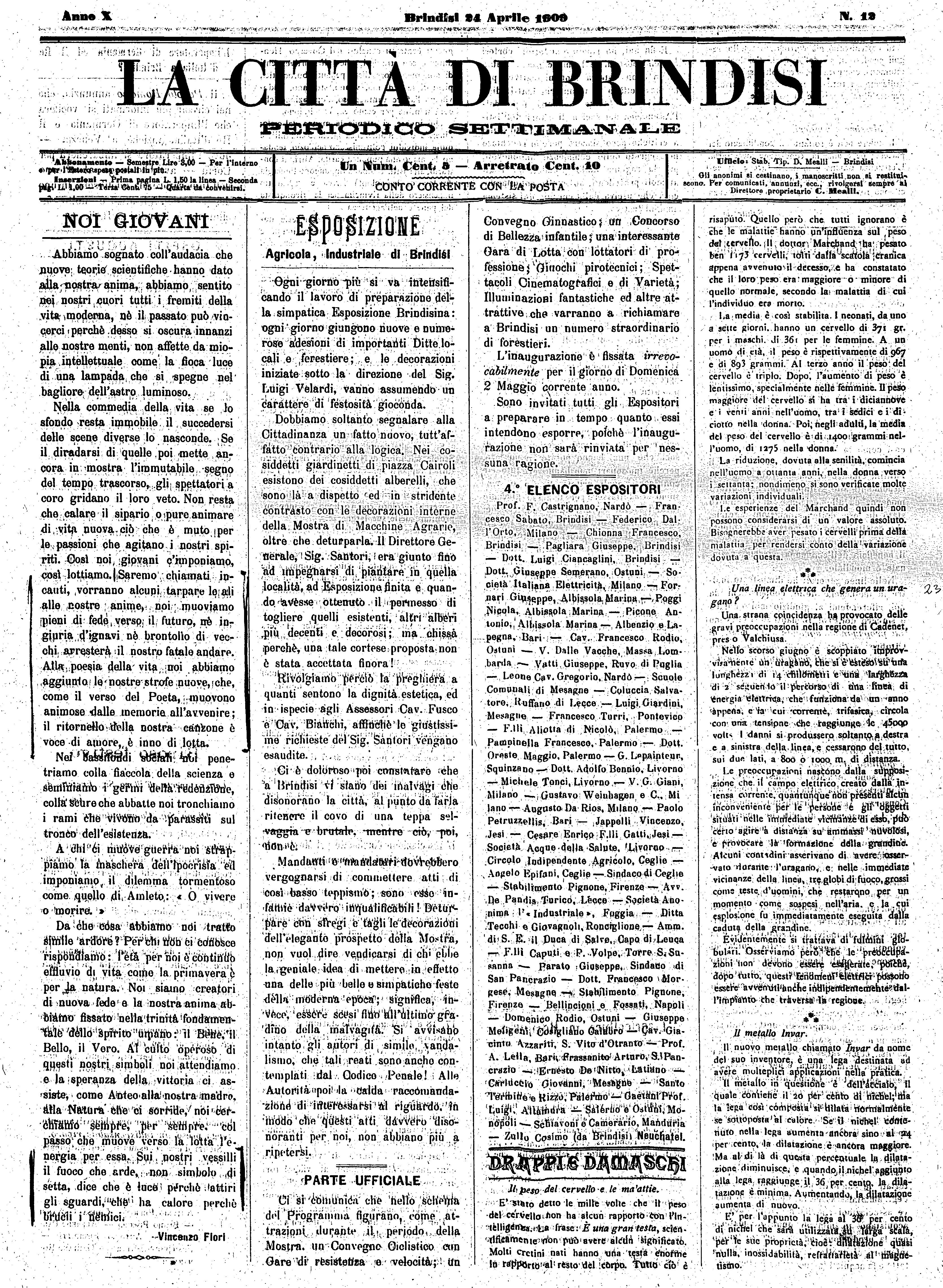 A. 10, n. 12 (24 Apr. 1909)