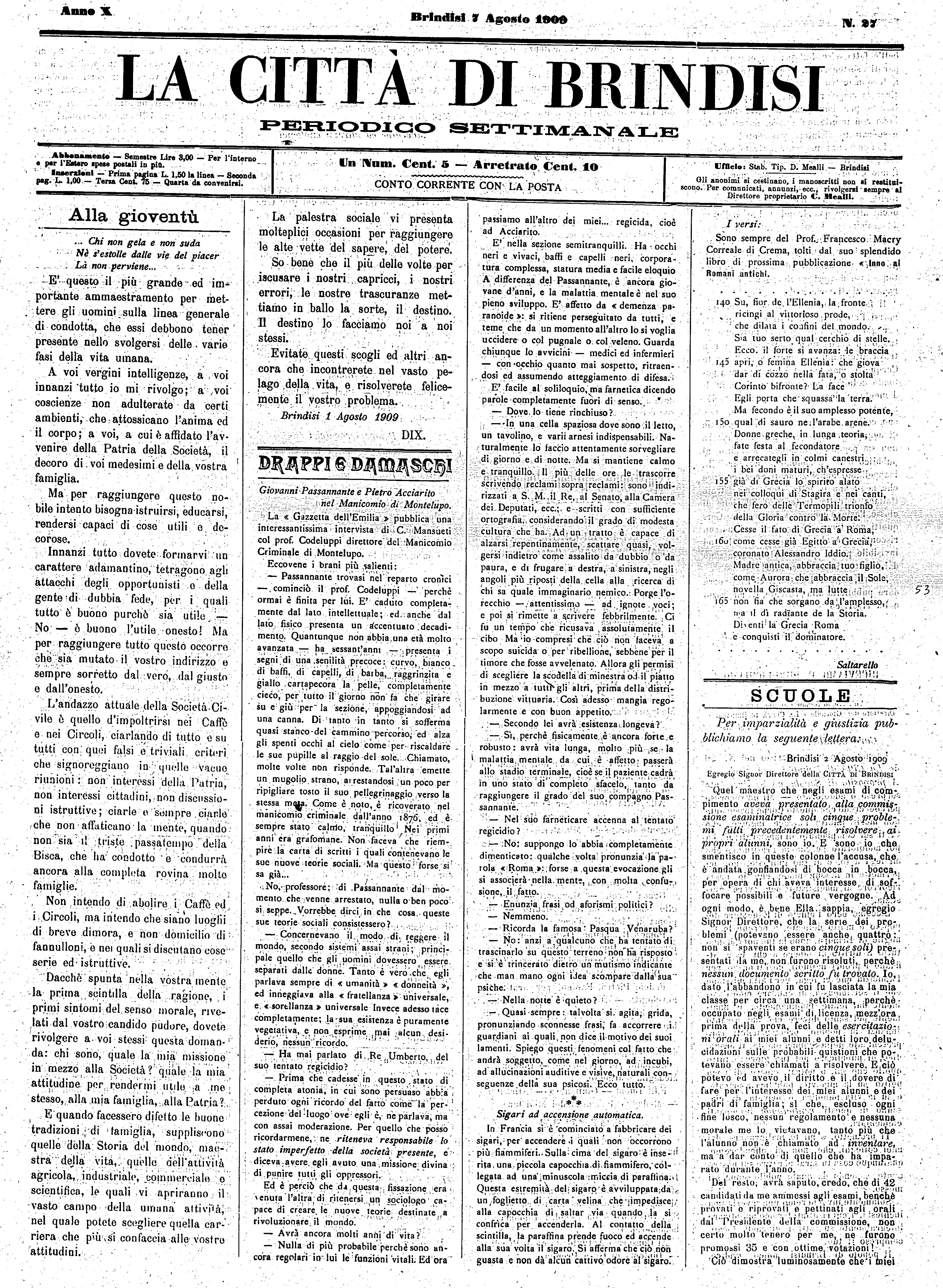 A. 10, n. 27 (07 Ago. 1909)