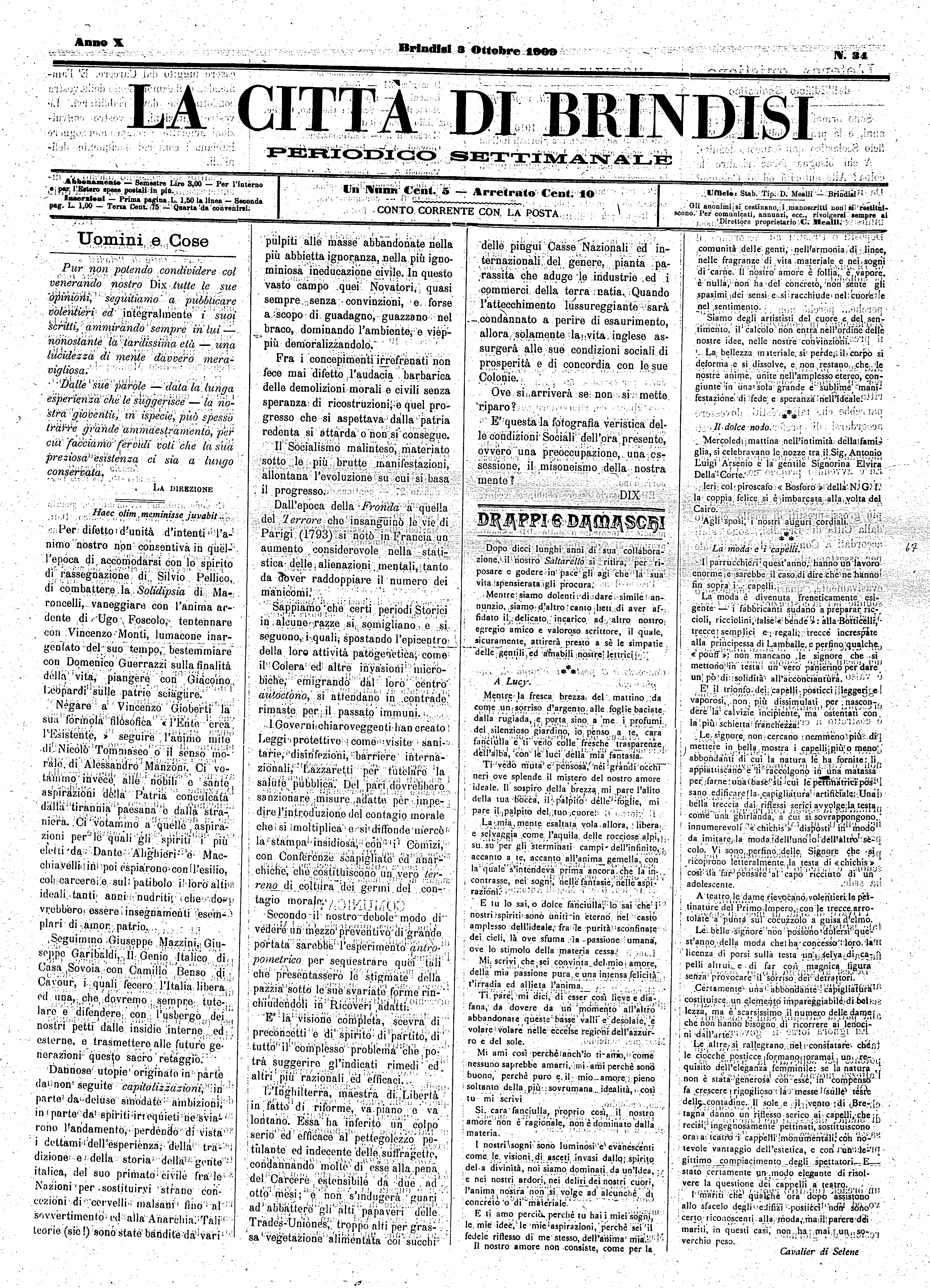 A. 10, n. 34 (03 Ott. 1909)