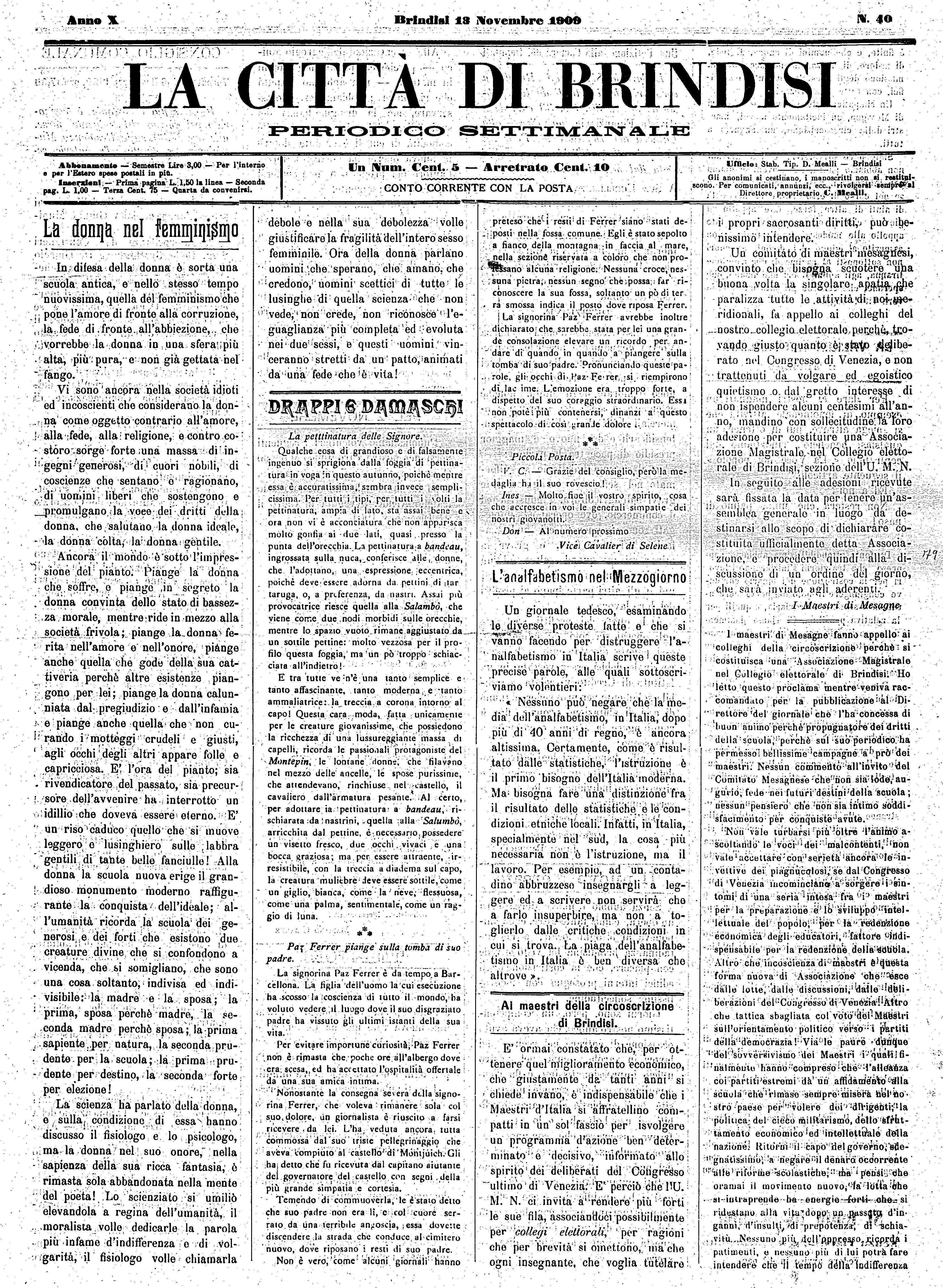 A. 10, n. 40 (13 Nov. 1909)