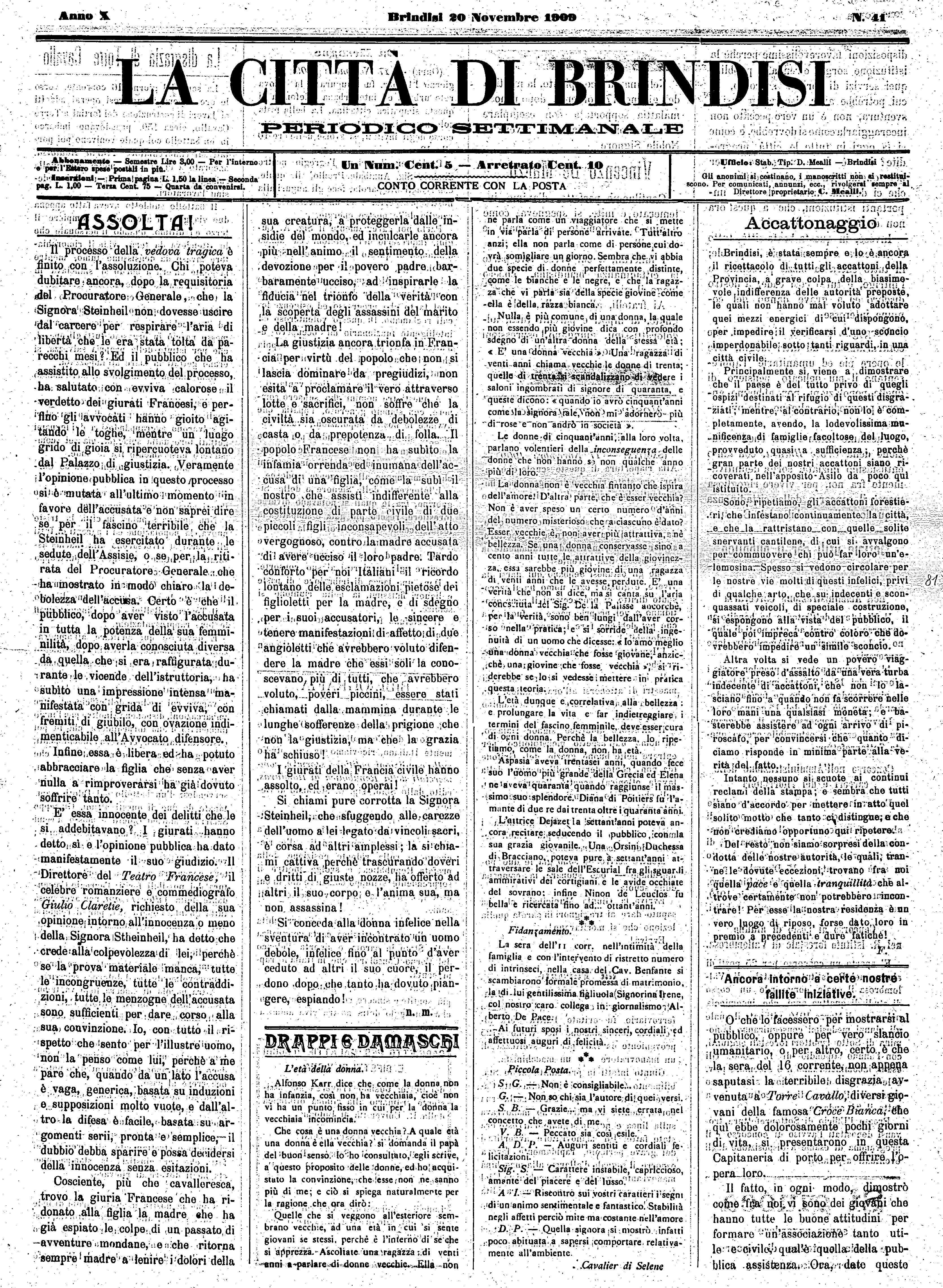 A. 10, n. 41 (20 Nov. 1909)
