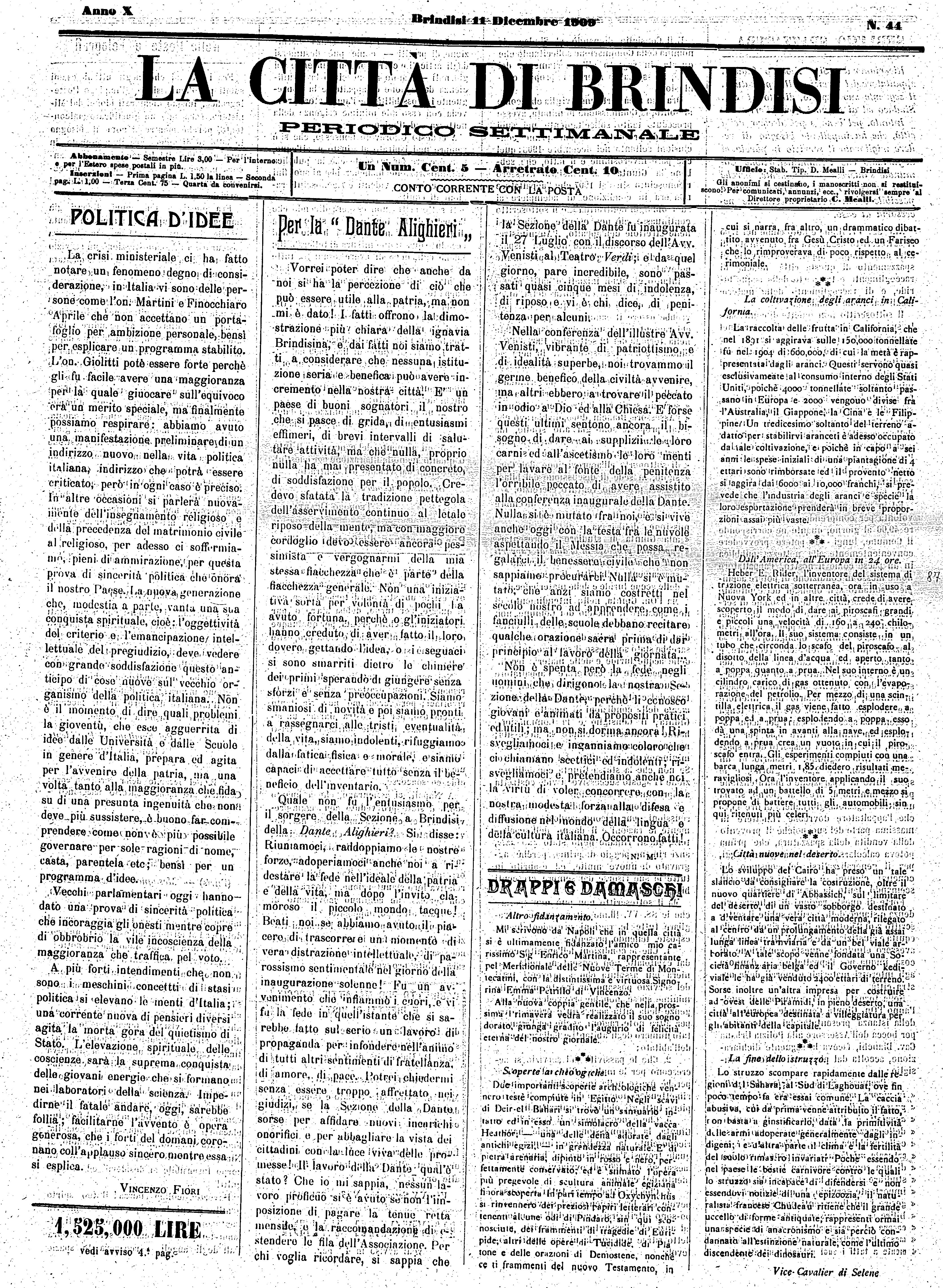 A. 10, n. 44 (11 Dic. 1909)