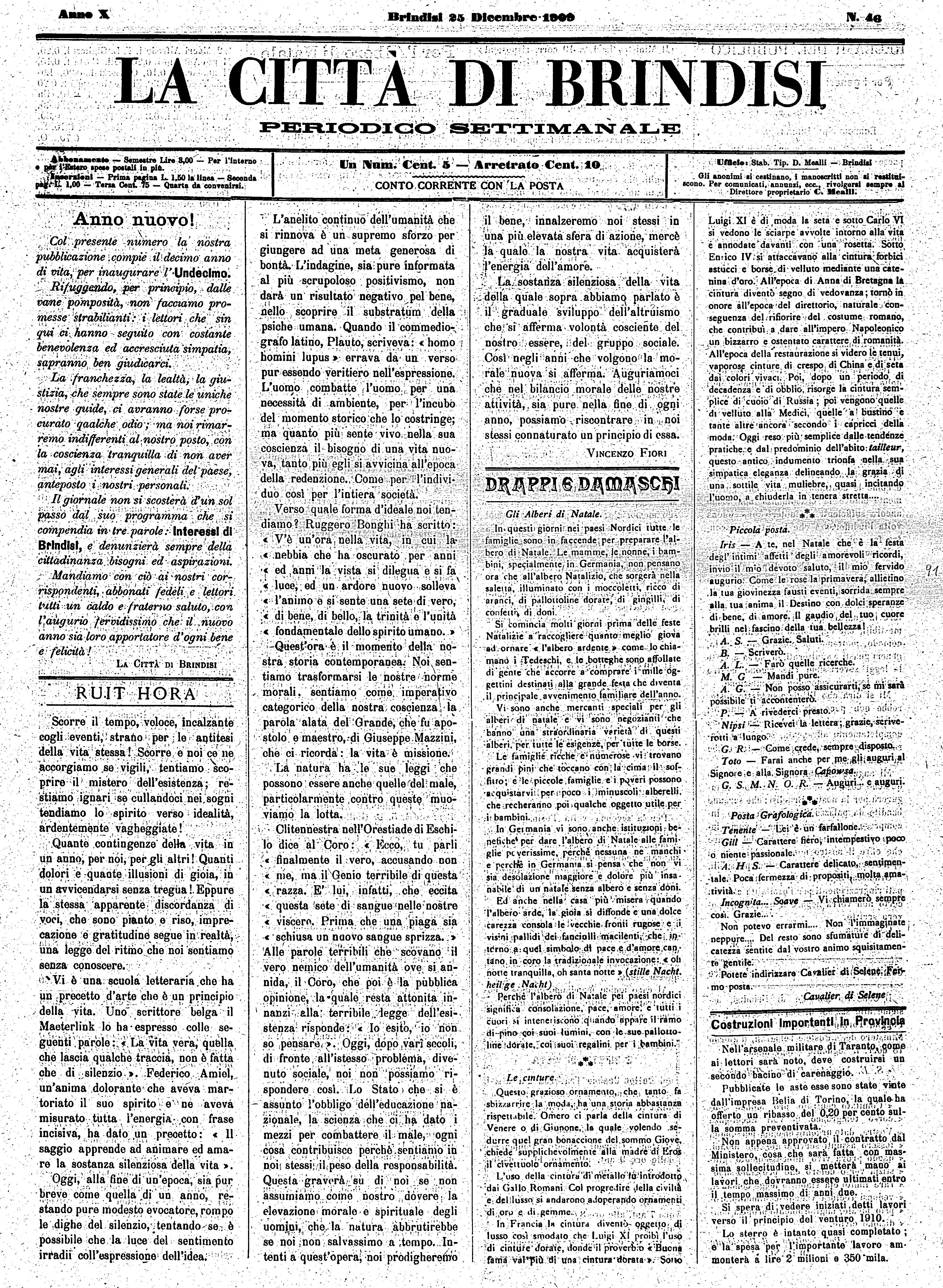 A. 10, n. 46 (25 Dic. 1909)