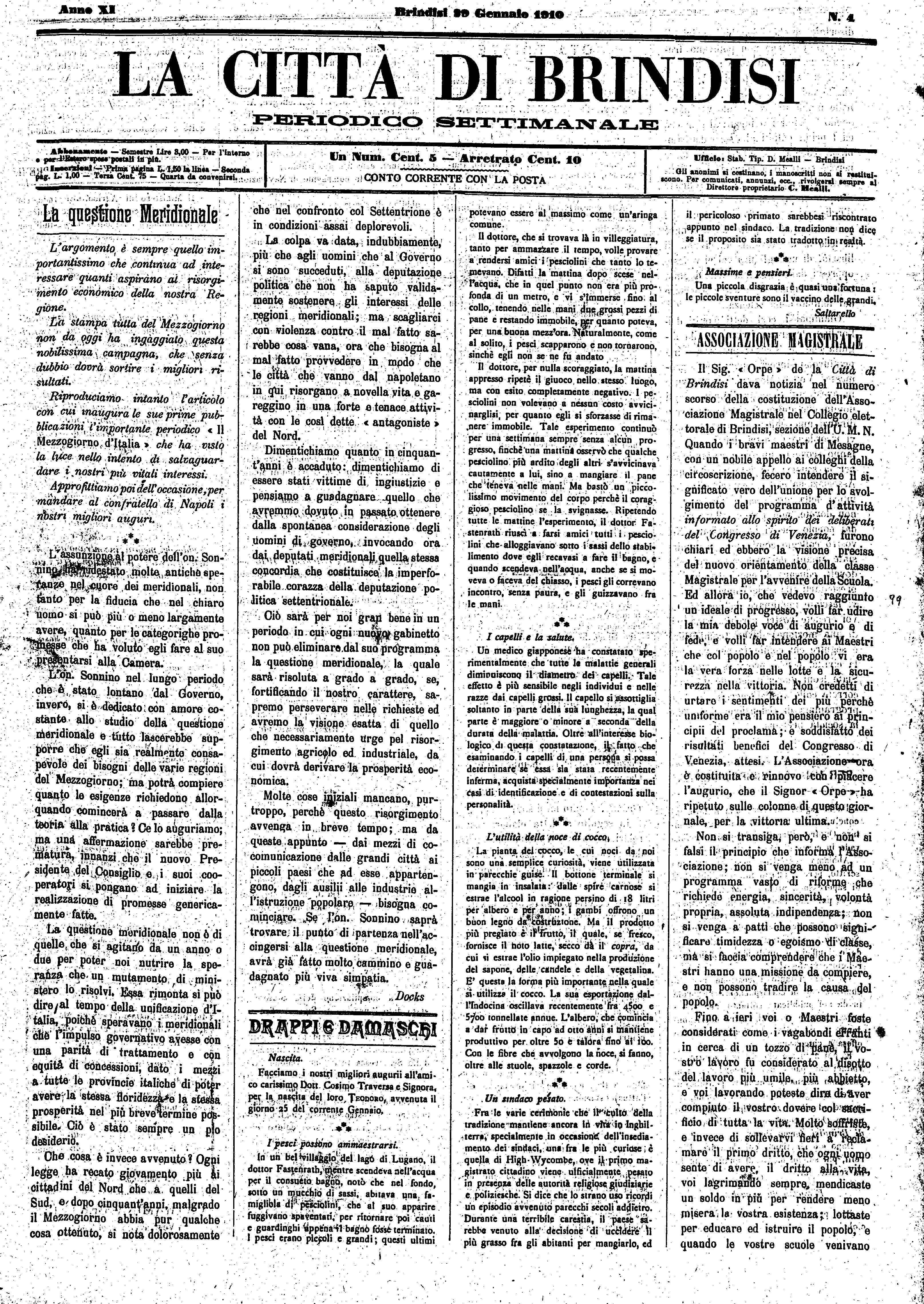 A. 11, n. 04 (29 Genn. 1910)