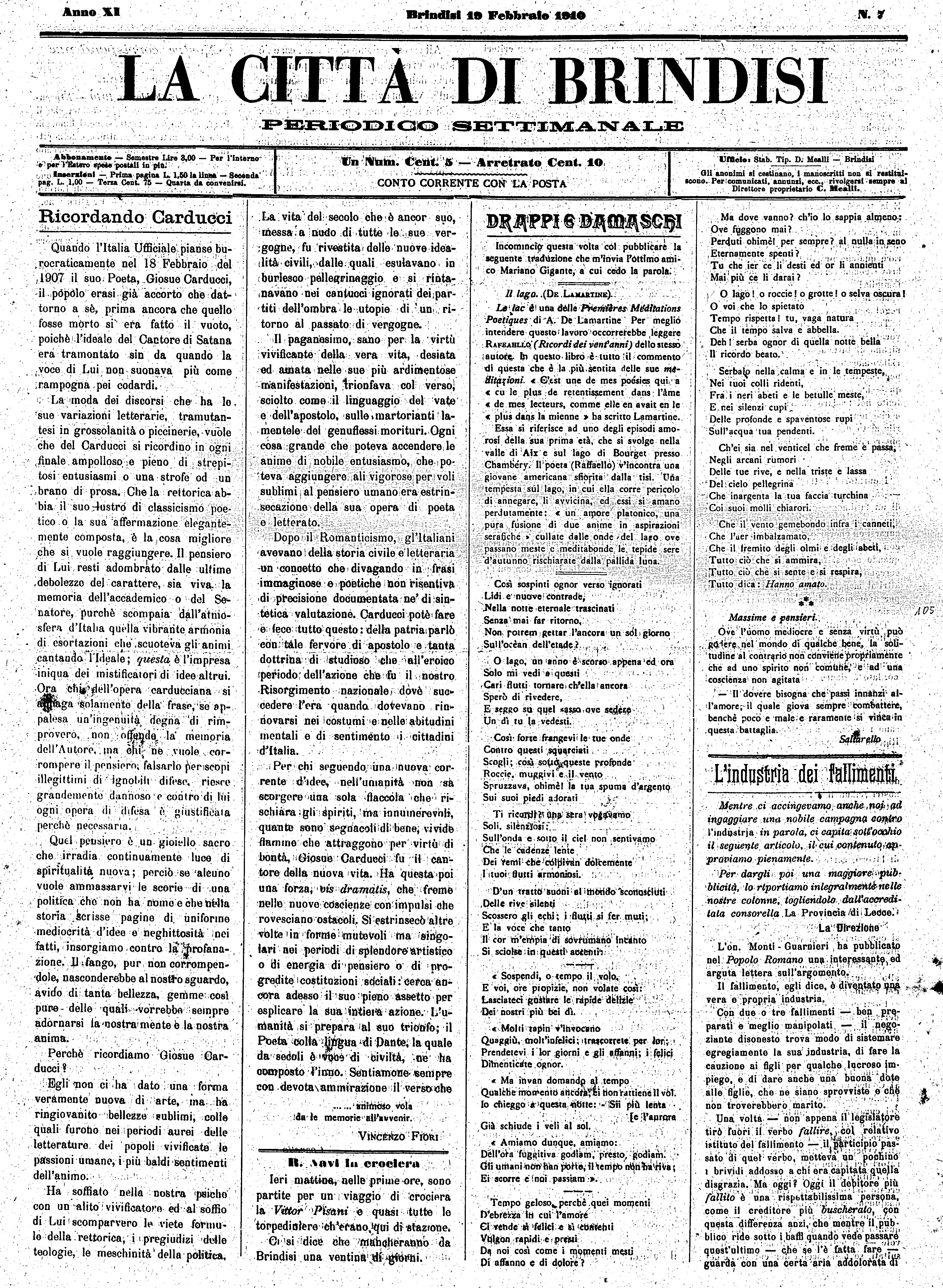 A. 11, n. 07 (19 Febb. 1910)