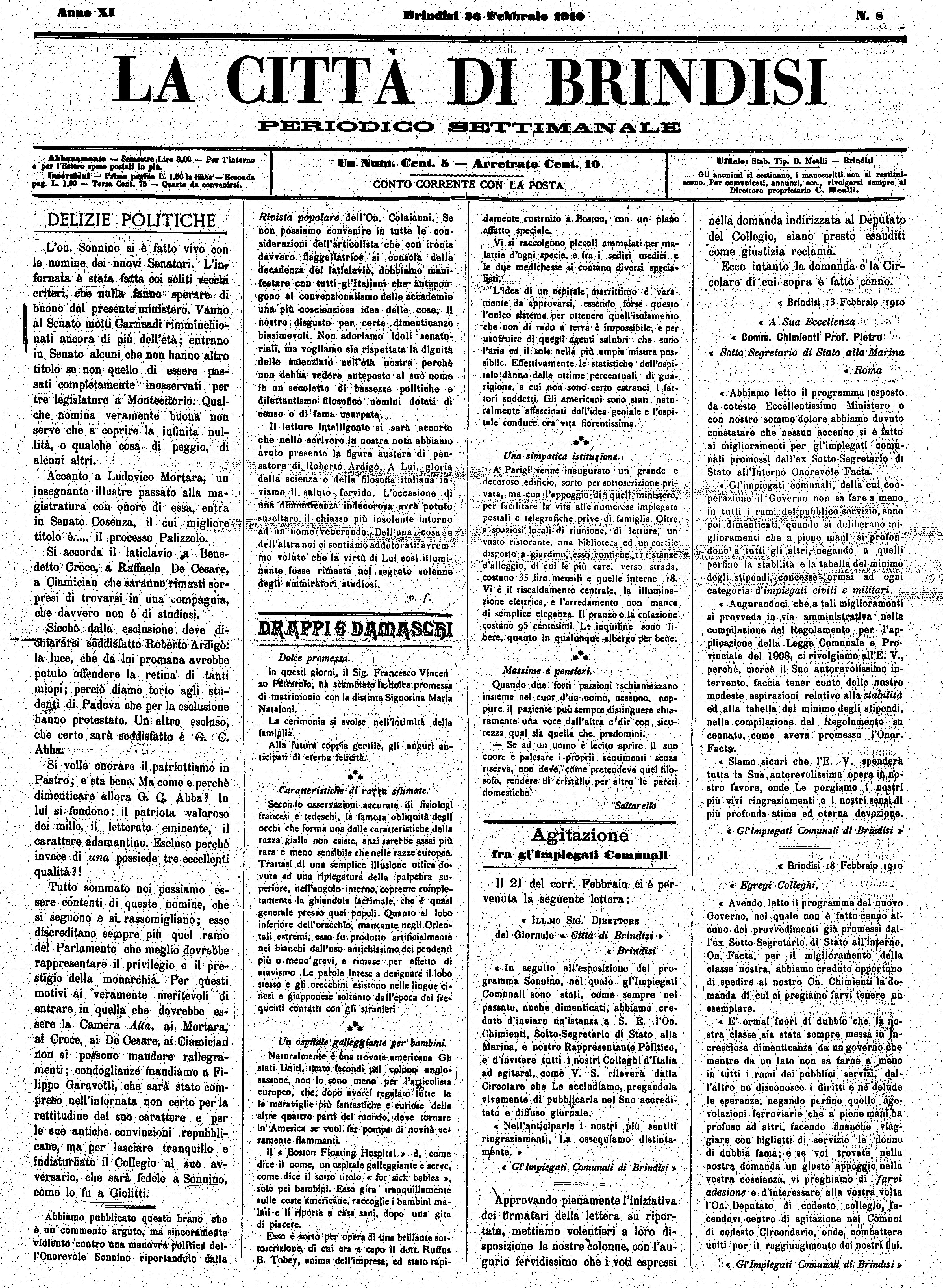 A. 11, n. 08 (26 Febb. 1910)