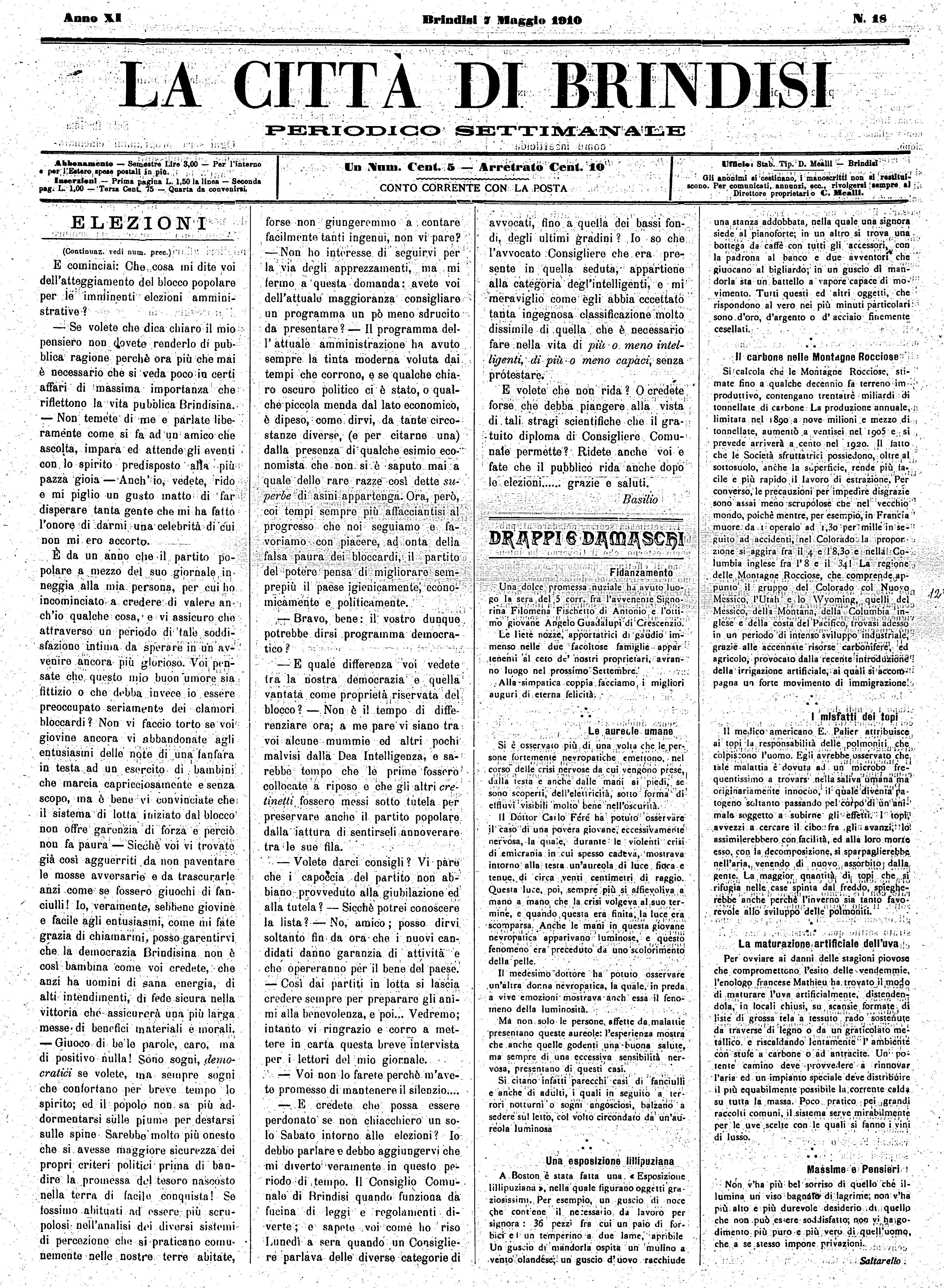 A. 11, n. 18 (07 Magg. 1910)