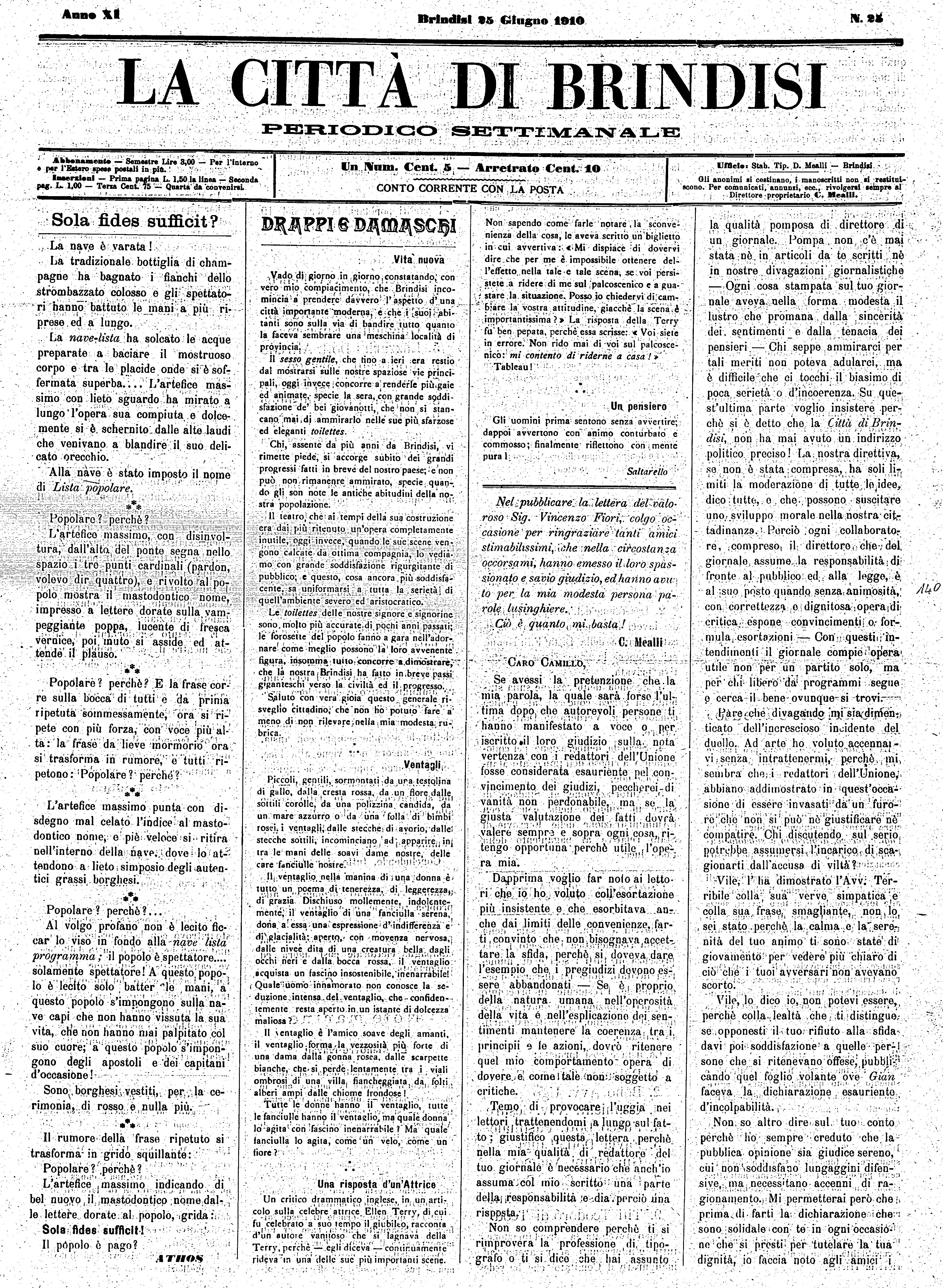 A. 11, n. 25 (25 Giu. 1910)