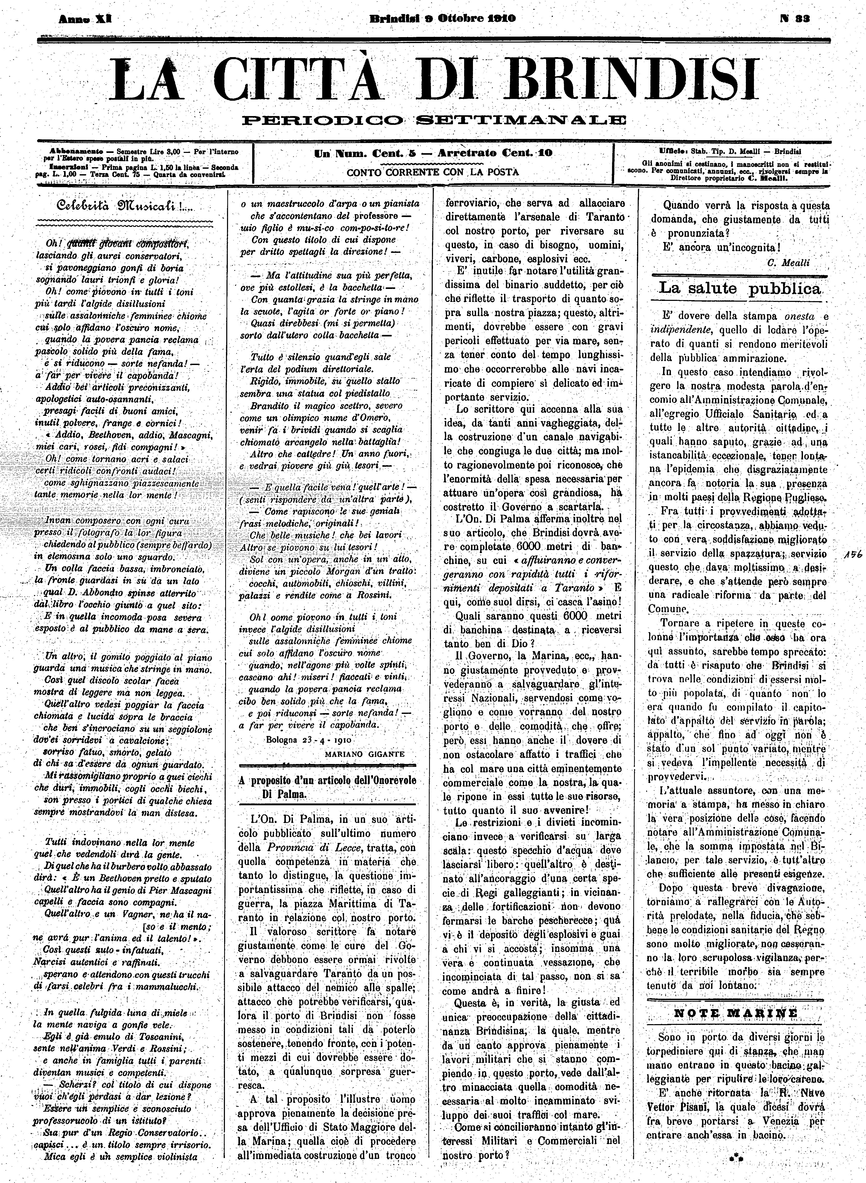 A. 11, n. 33 (09 Ott. 1910)