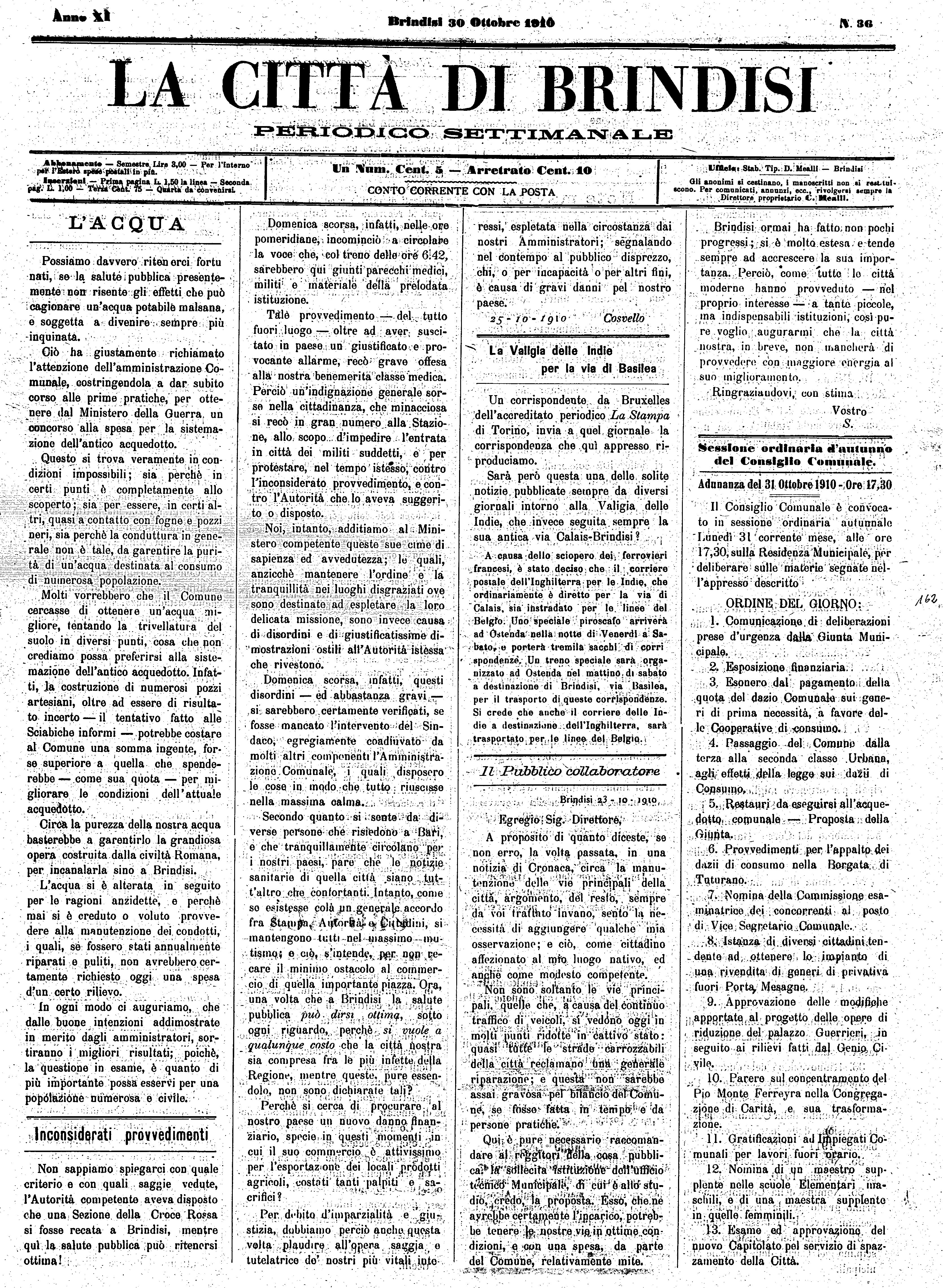 A. 11, n. 36 (30 Ott. 1910)