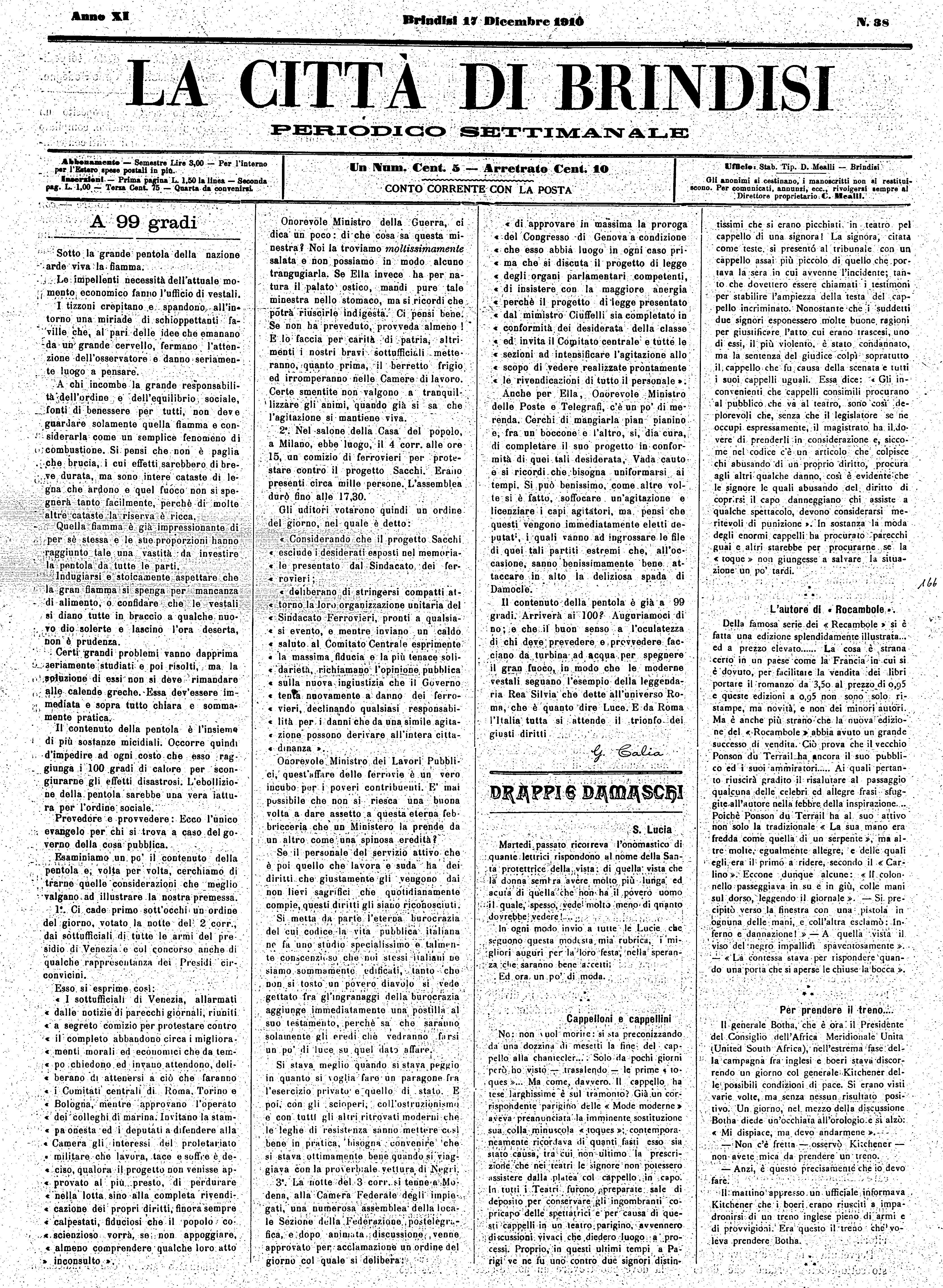 A. 11, n. 38 (17 Dic. 1910)