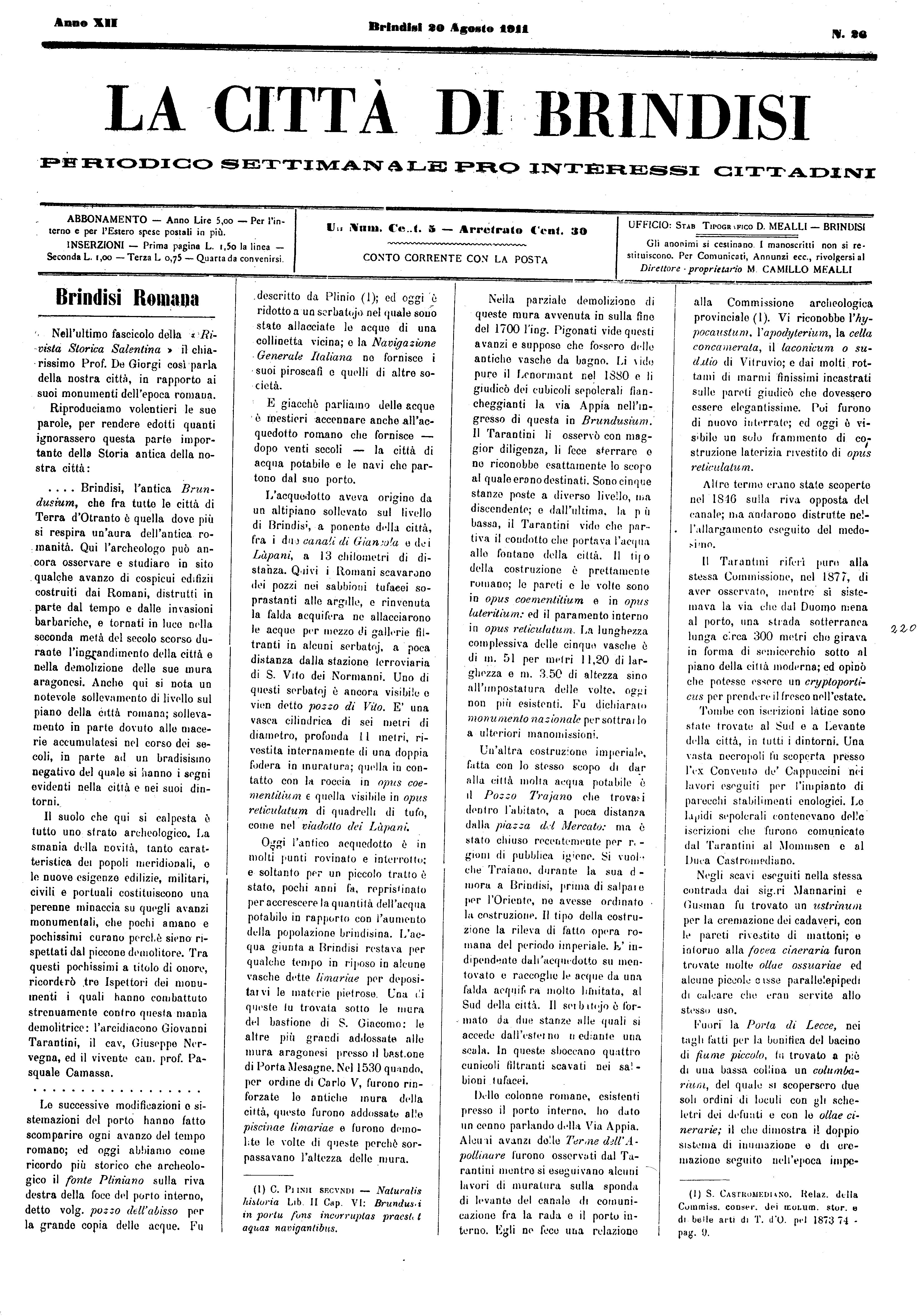 A. 12, n. 26 (20 Ago. 1911)