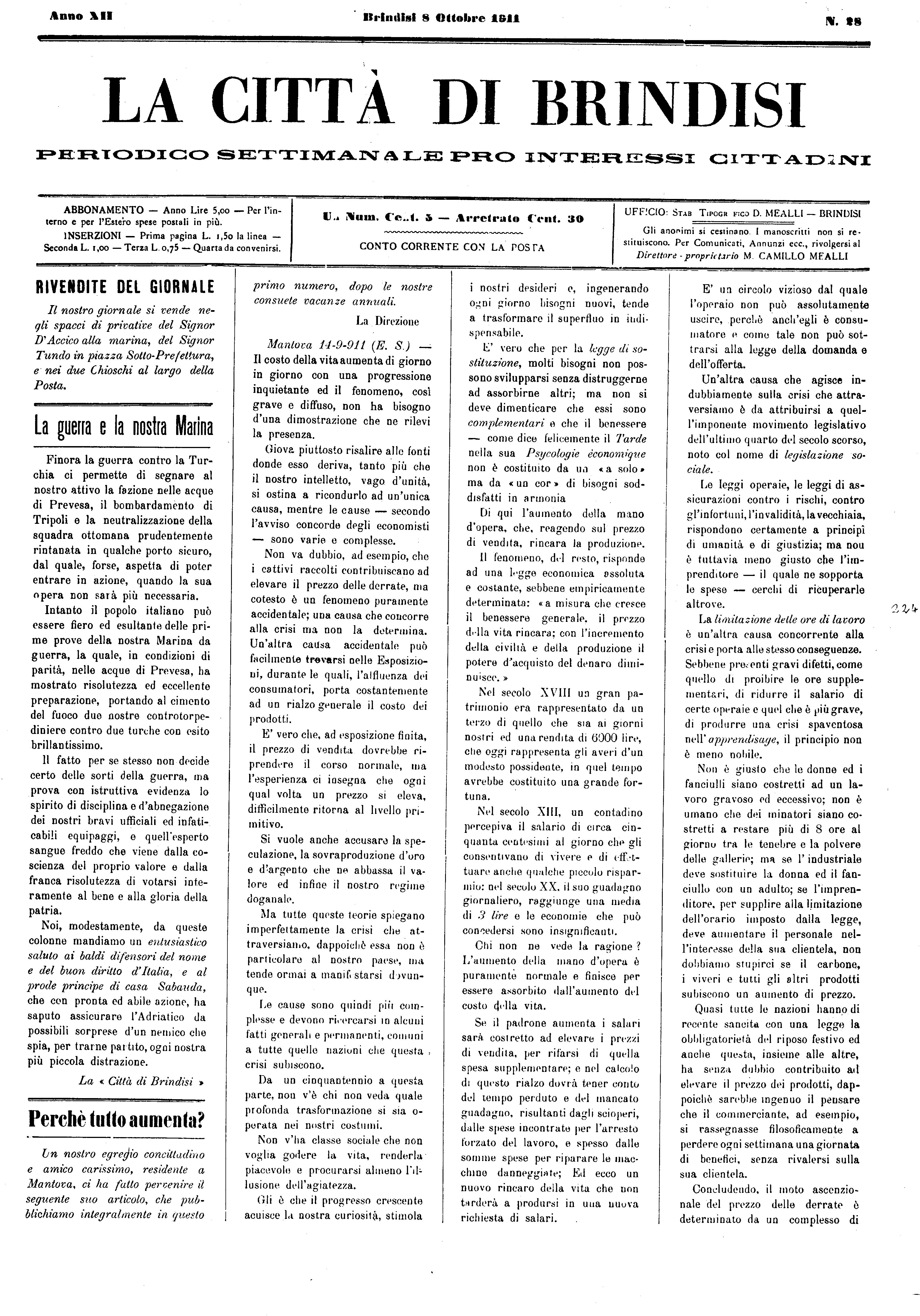 A. 12, n. 28 (08 Ott. 1911)