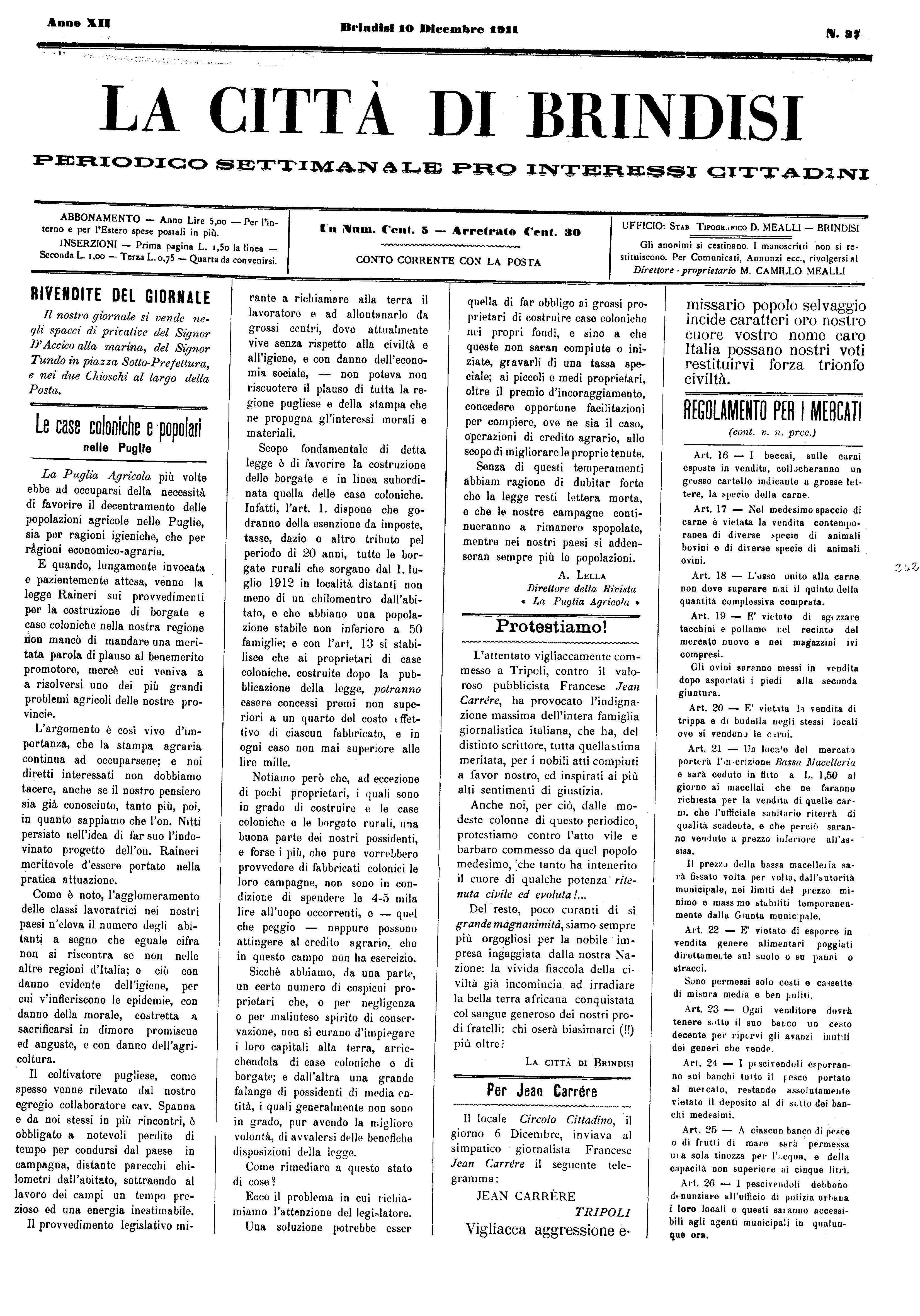 A. 12, n. 37 (10 Dic. 1911)