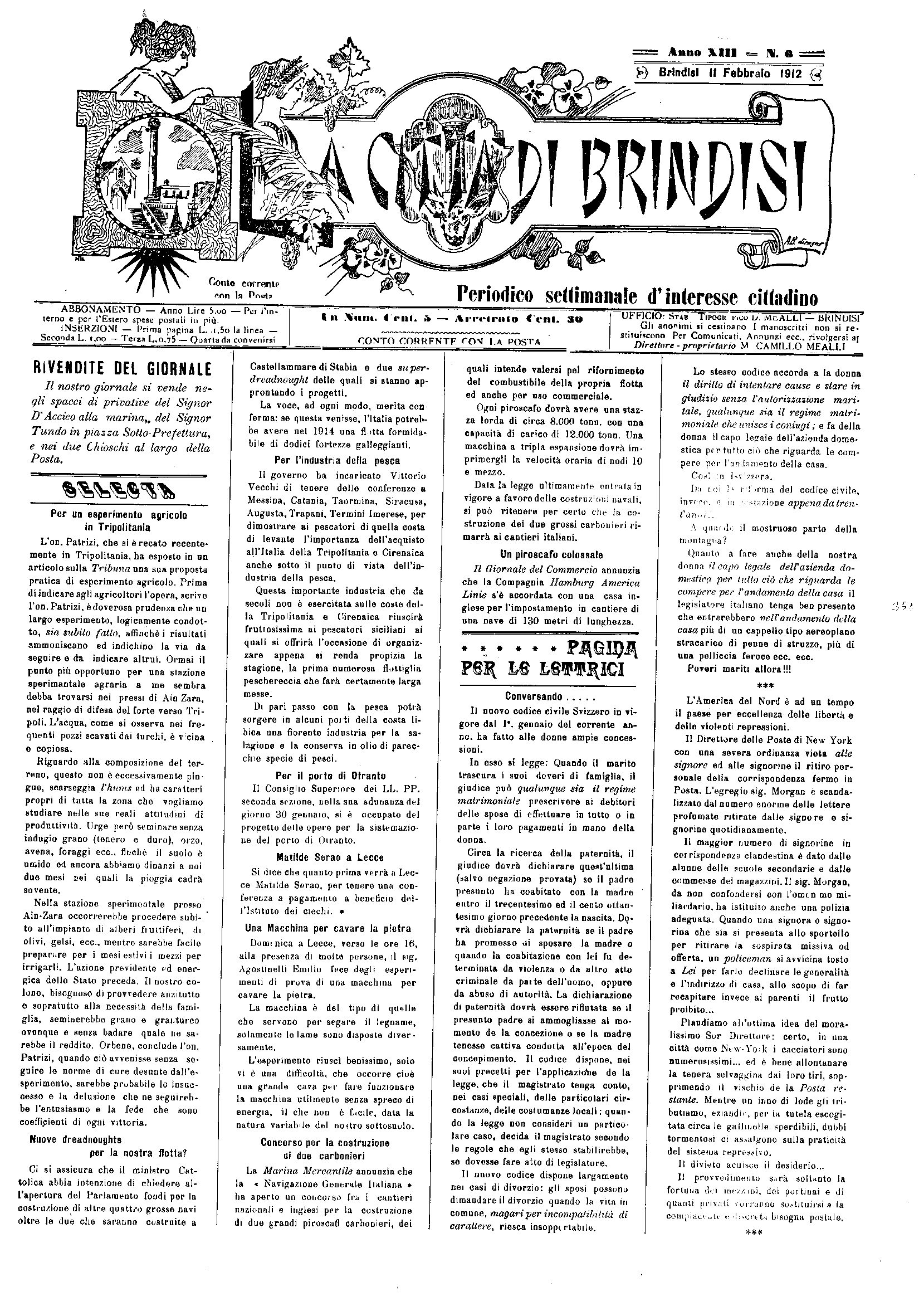 A. 13, n. 06 (11 Febb. 1912)