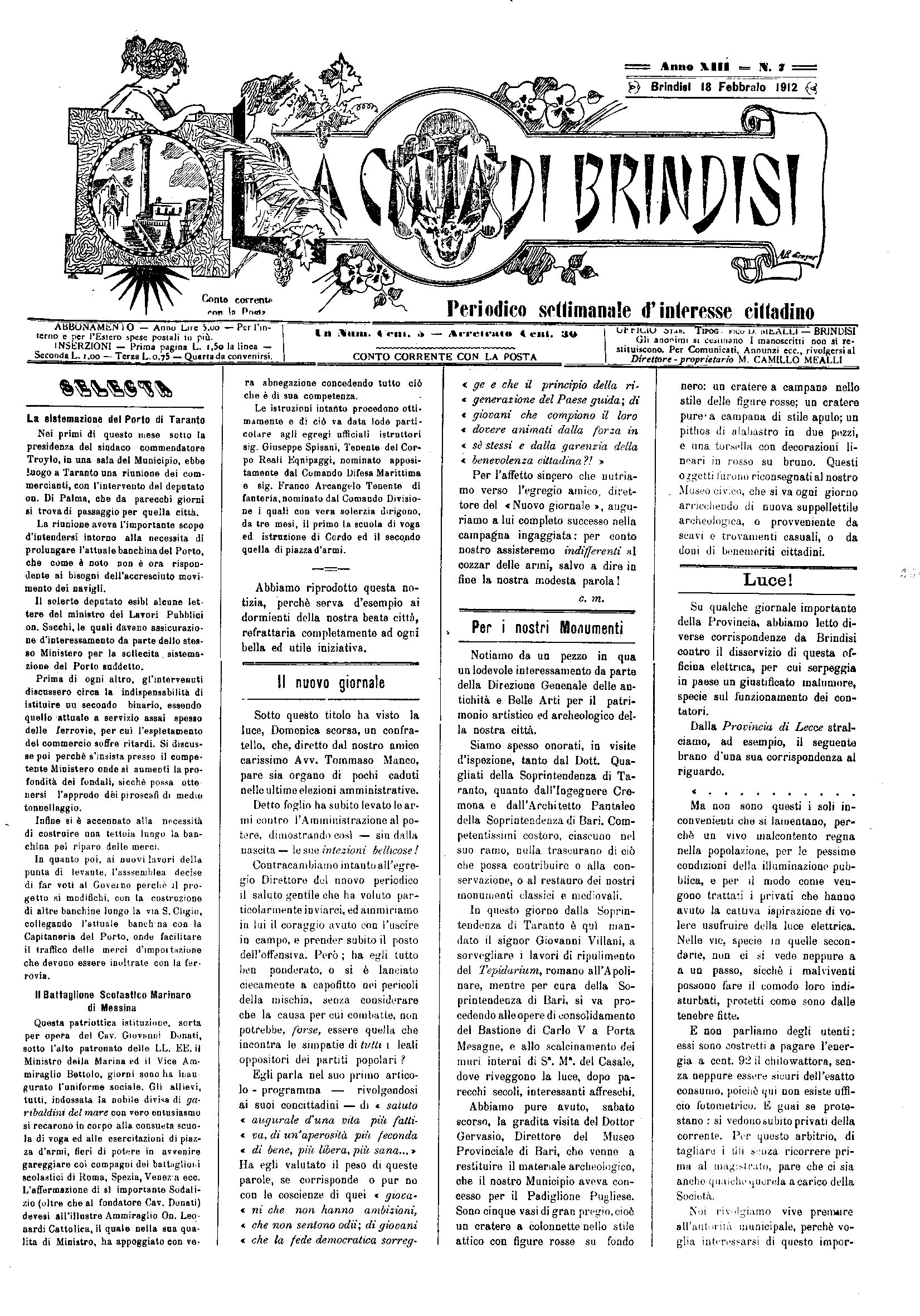 A. 13, n. 07 (18 Febb. 1912)