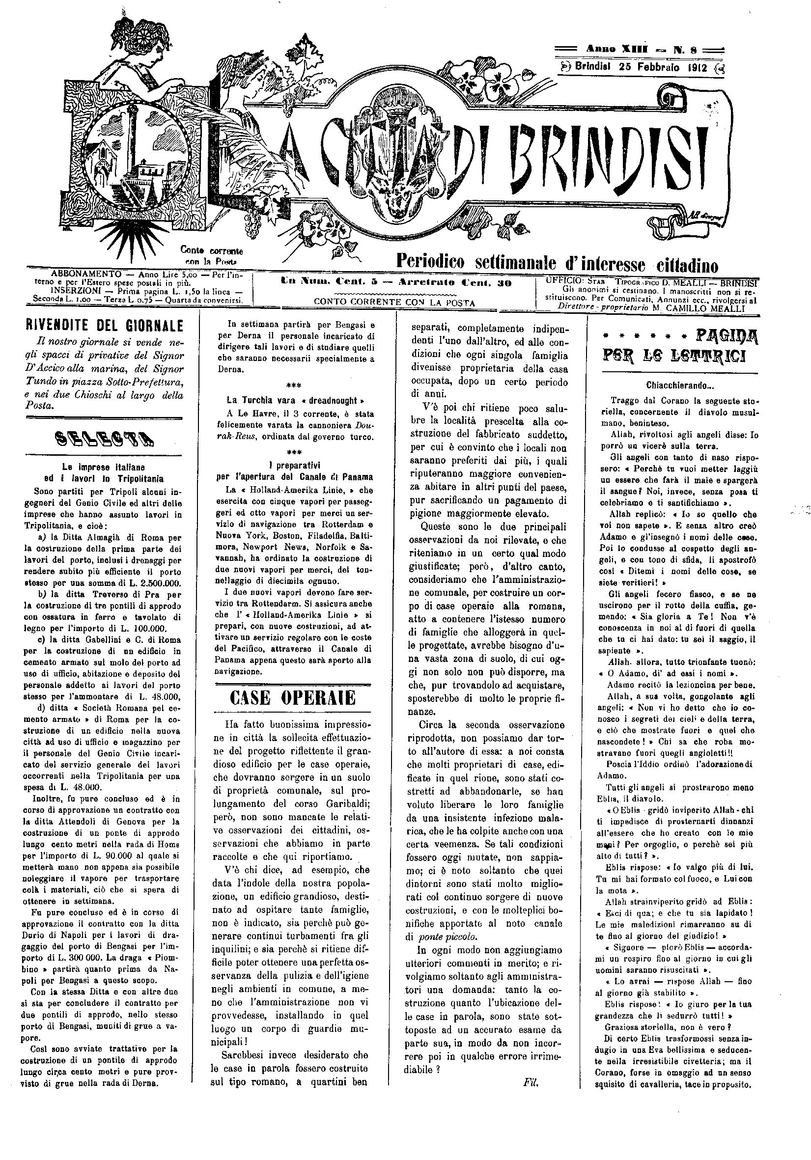 A. 13, n. 08 (25 Febb. 1912)