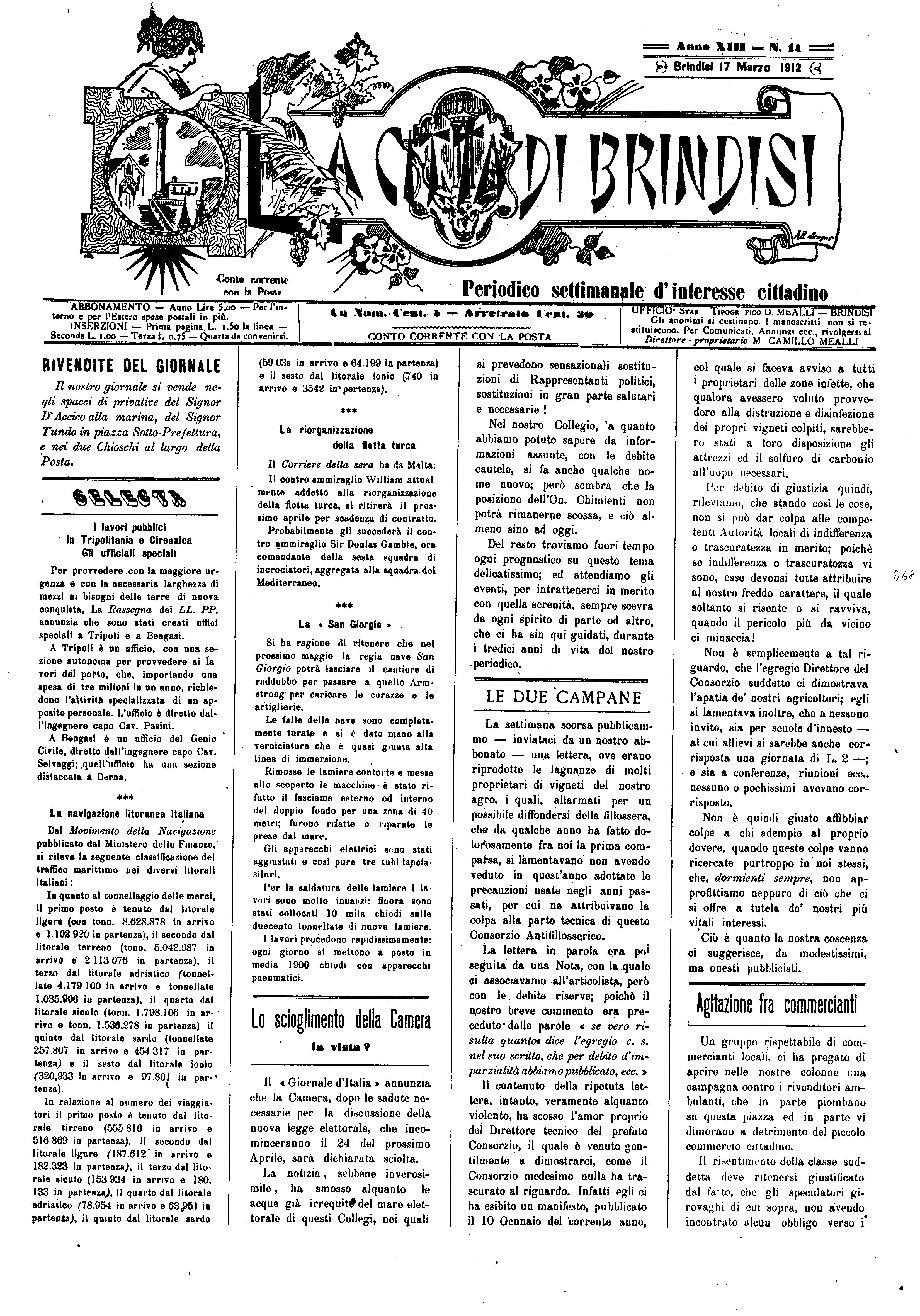 A. 13, n. 11 (17 Mar. 1912)