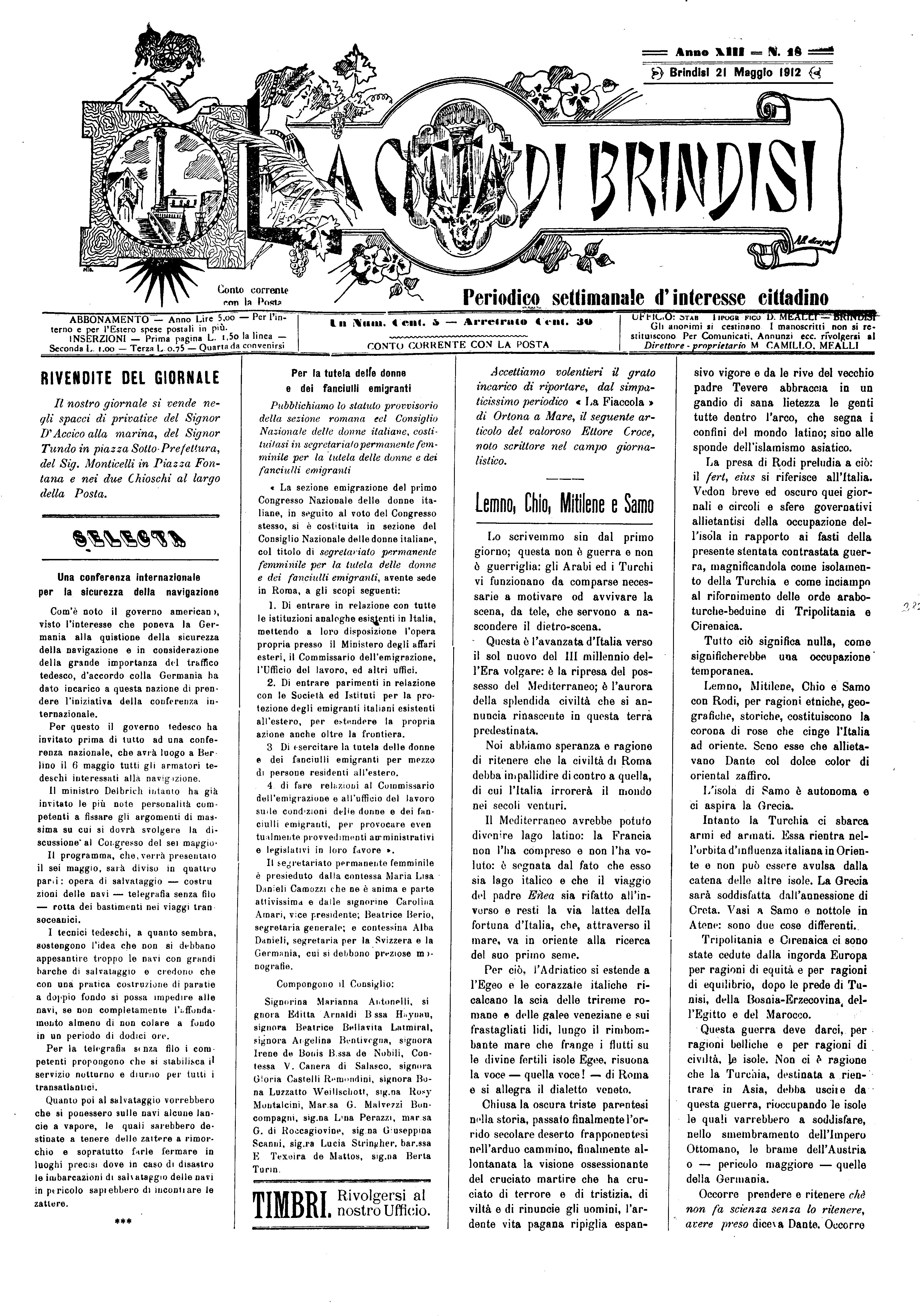 A. 13, n. 18 (21 Magg. 1912)