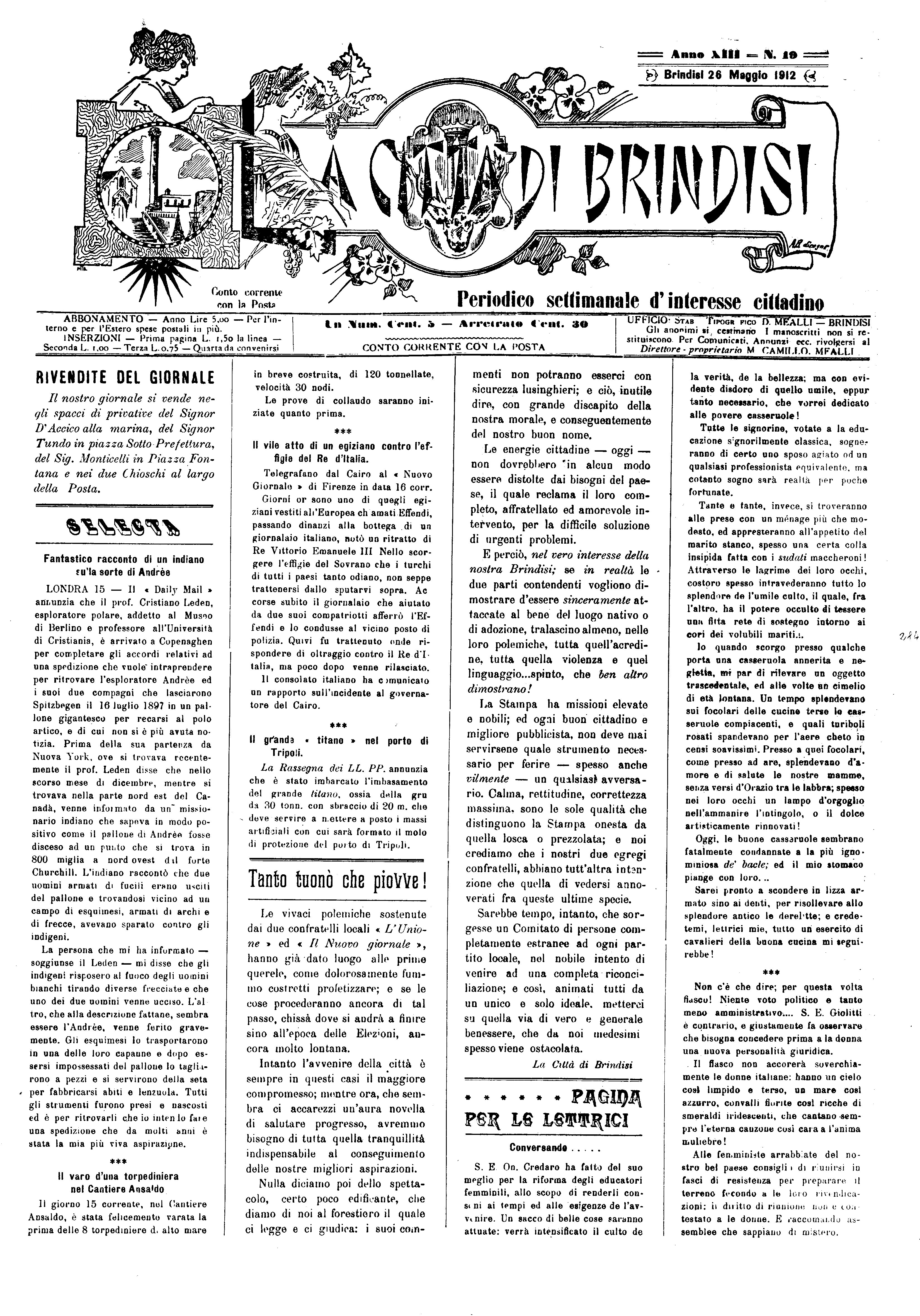 A. 13, n. 19 (26 Magg. 1912)